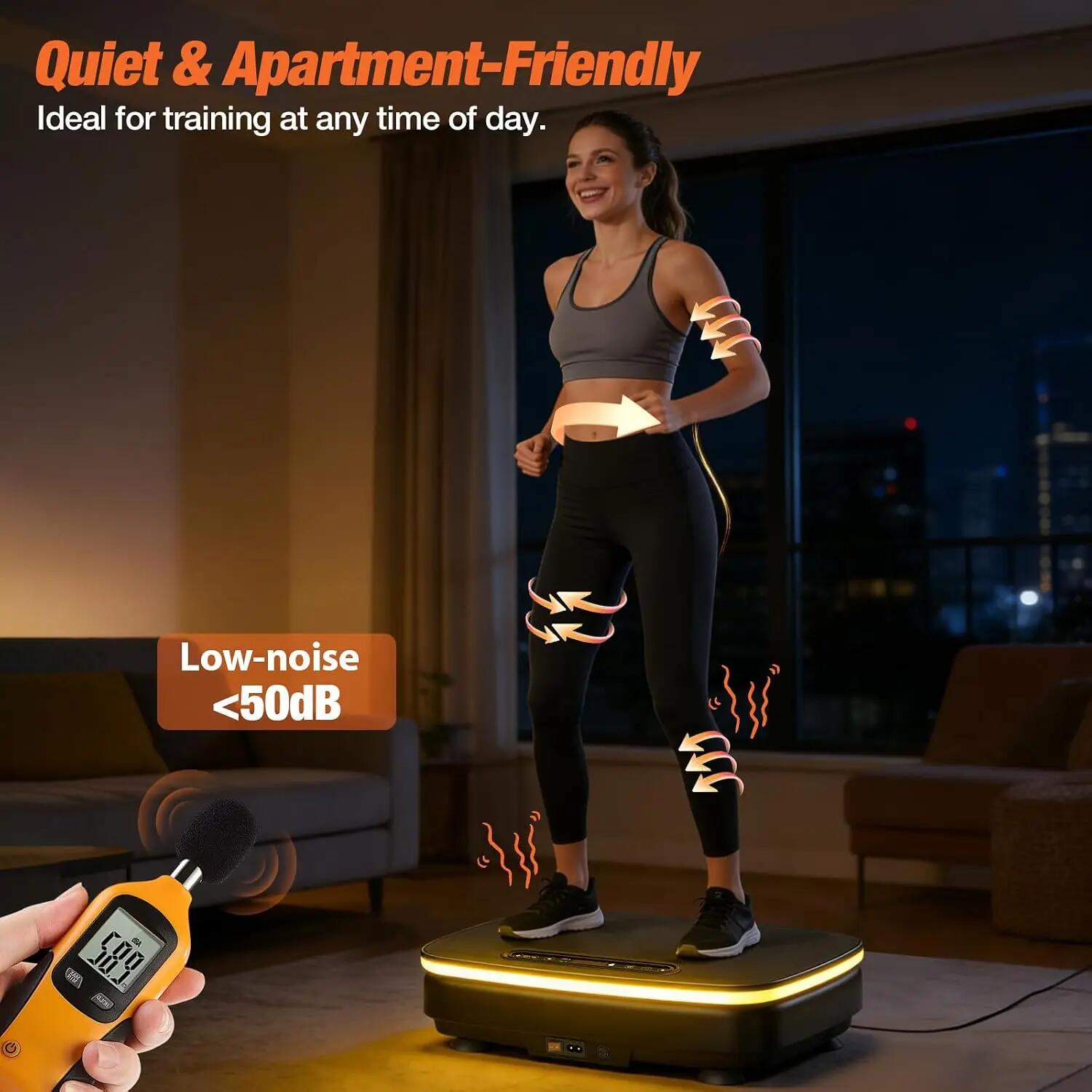 Vibrationsplatte 99 Stufen mit LED, Rüttelplatte Fitness 150 kg 2/8