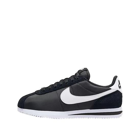 Zapatillas Deportivas de Cuero Cortez para Mujer Blanco, Negro