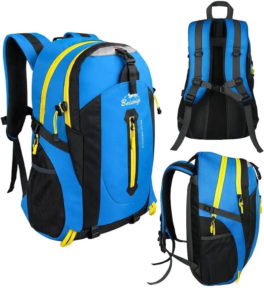 Mochila Impermeable 30 L Azul Múltiples Bolsillos 3/5