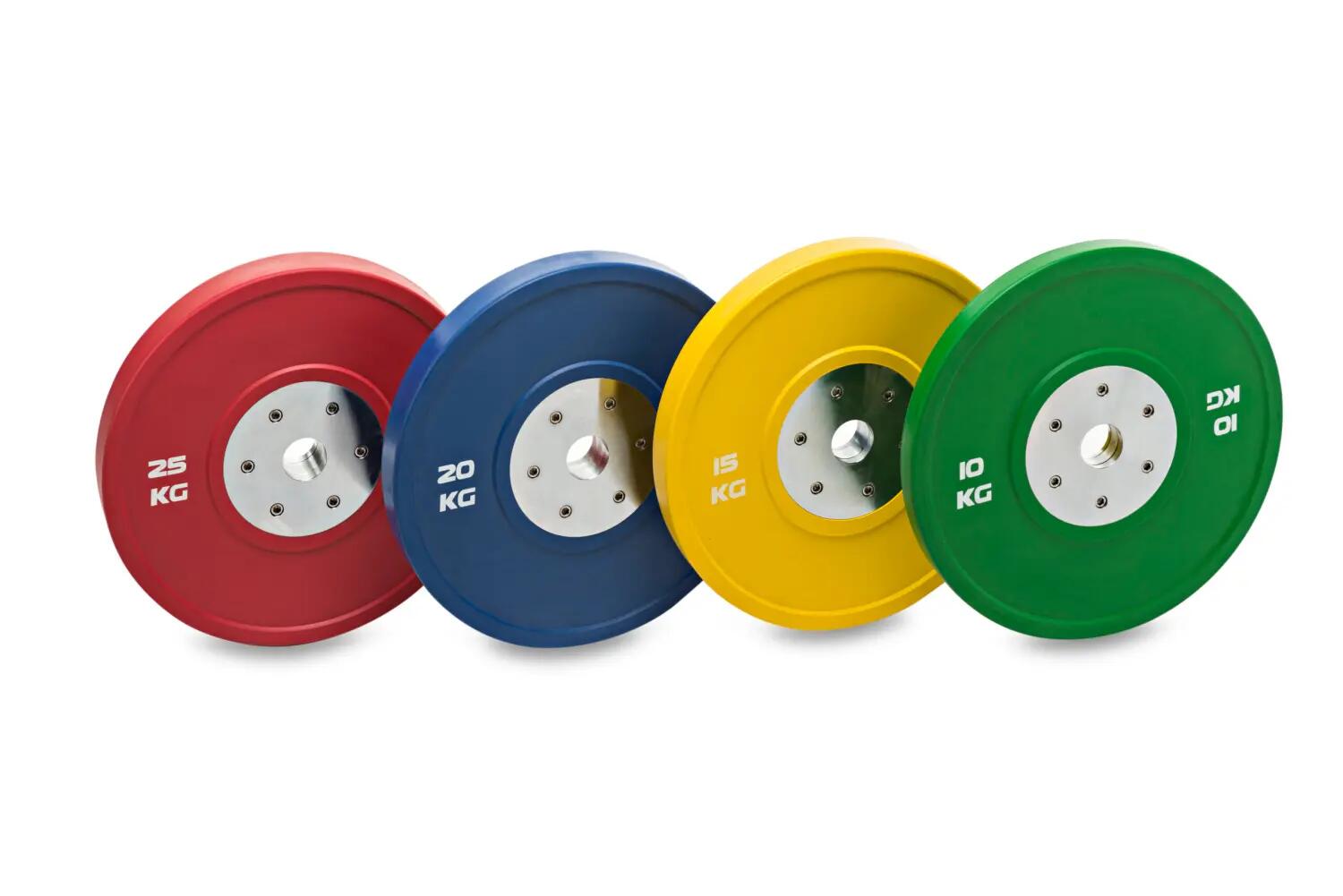 Disco Olímpico Bumper 10 Kg  50mm Verde Competición Musculación Fitness 3/3