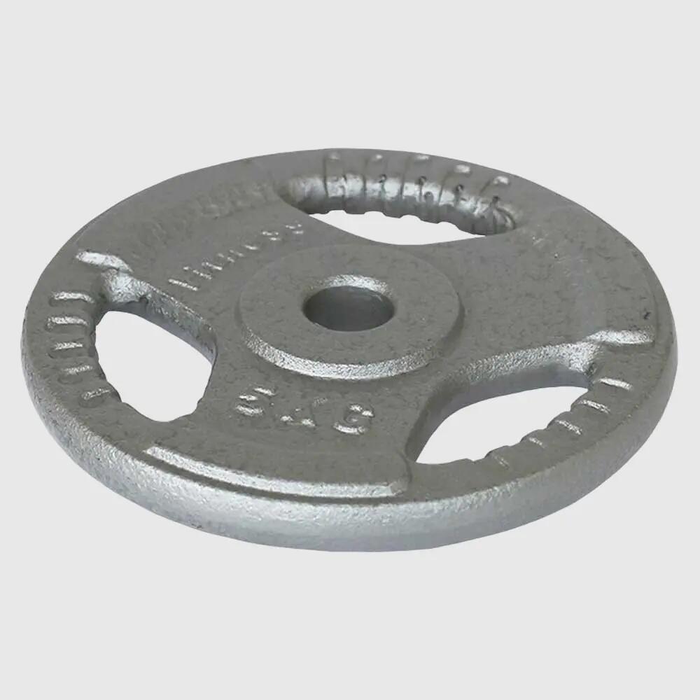 Disco de Hierro Fundido 5 kg 30 mm con agarres Musculación Fitness 2/3