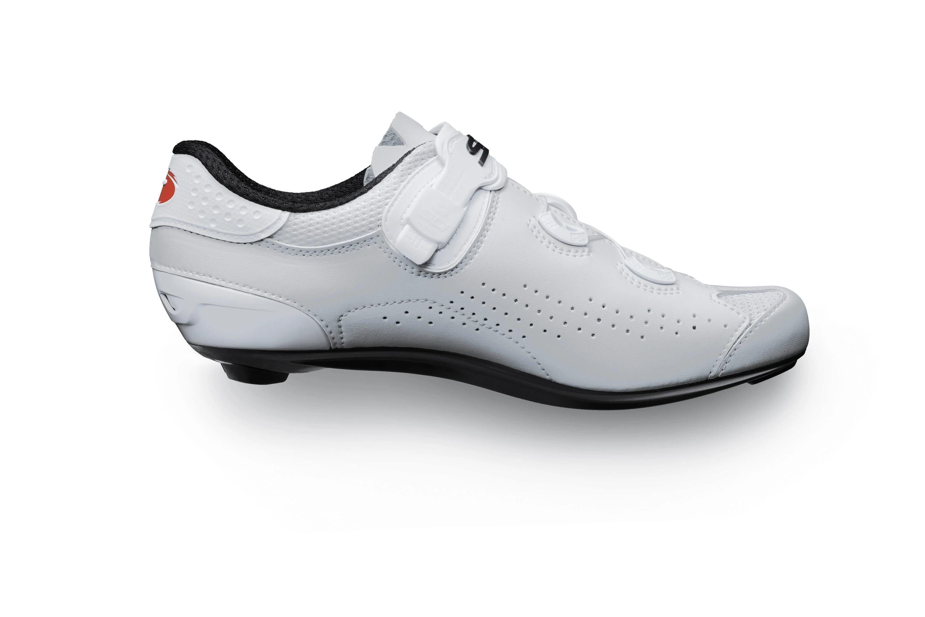 Scarpe da ciclismo RR Génie 10 microfibra bianche, suola Carbon Composite 20 7/7