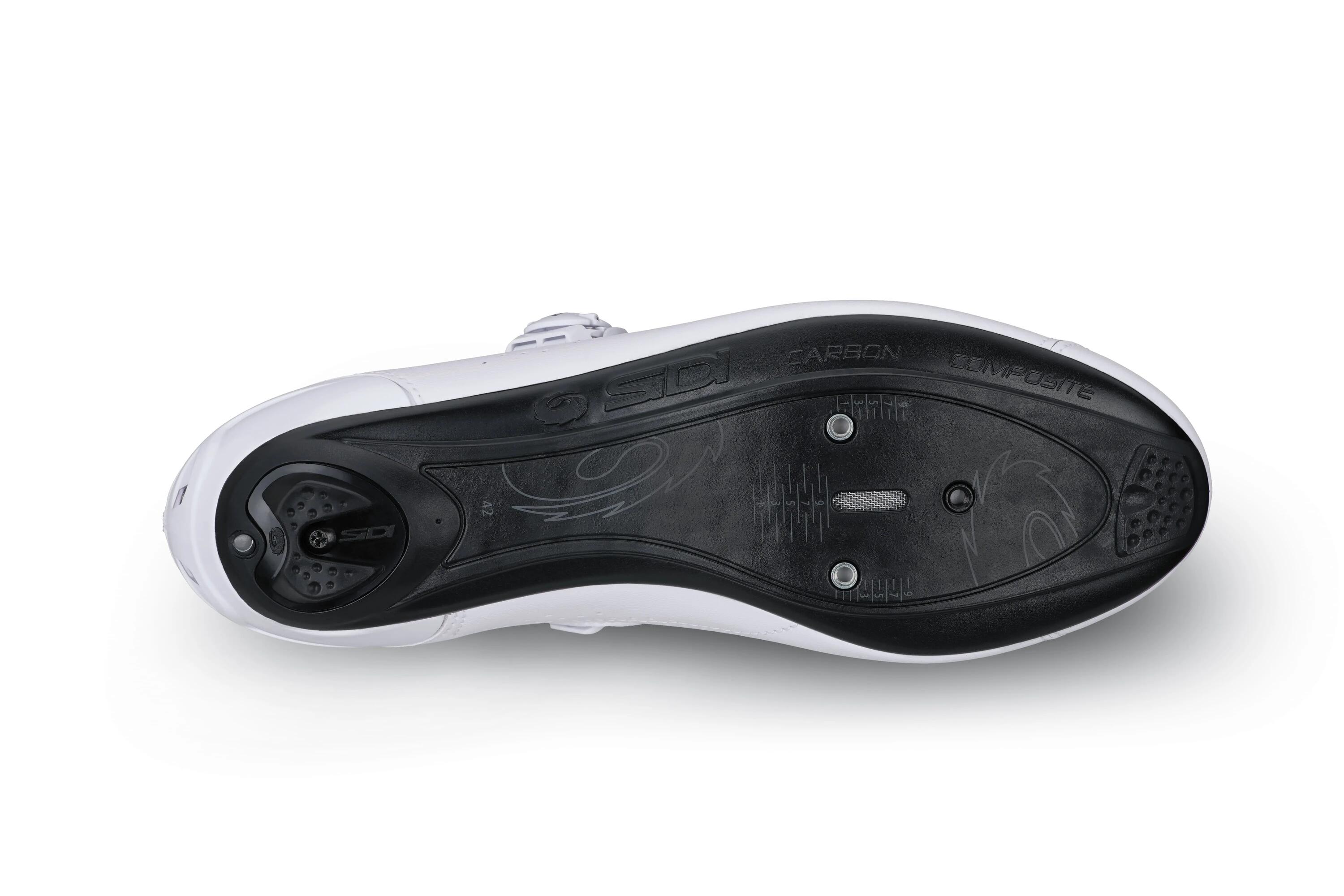 Scarpe da ciclismo RR Génie 10 microfibra bianche, suola Carbon Composite 20 6/7