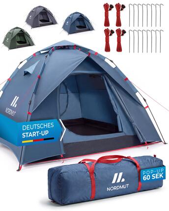 Camping Wurfzelt 2-4 Personen Pop-up Sekundenaufbau wasserdicht 230x230 cm Tikaa
