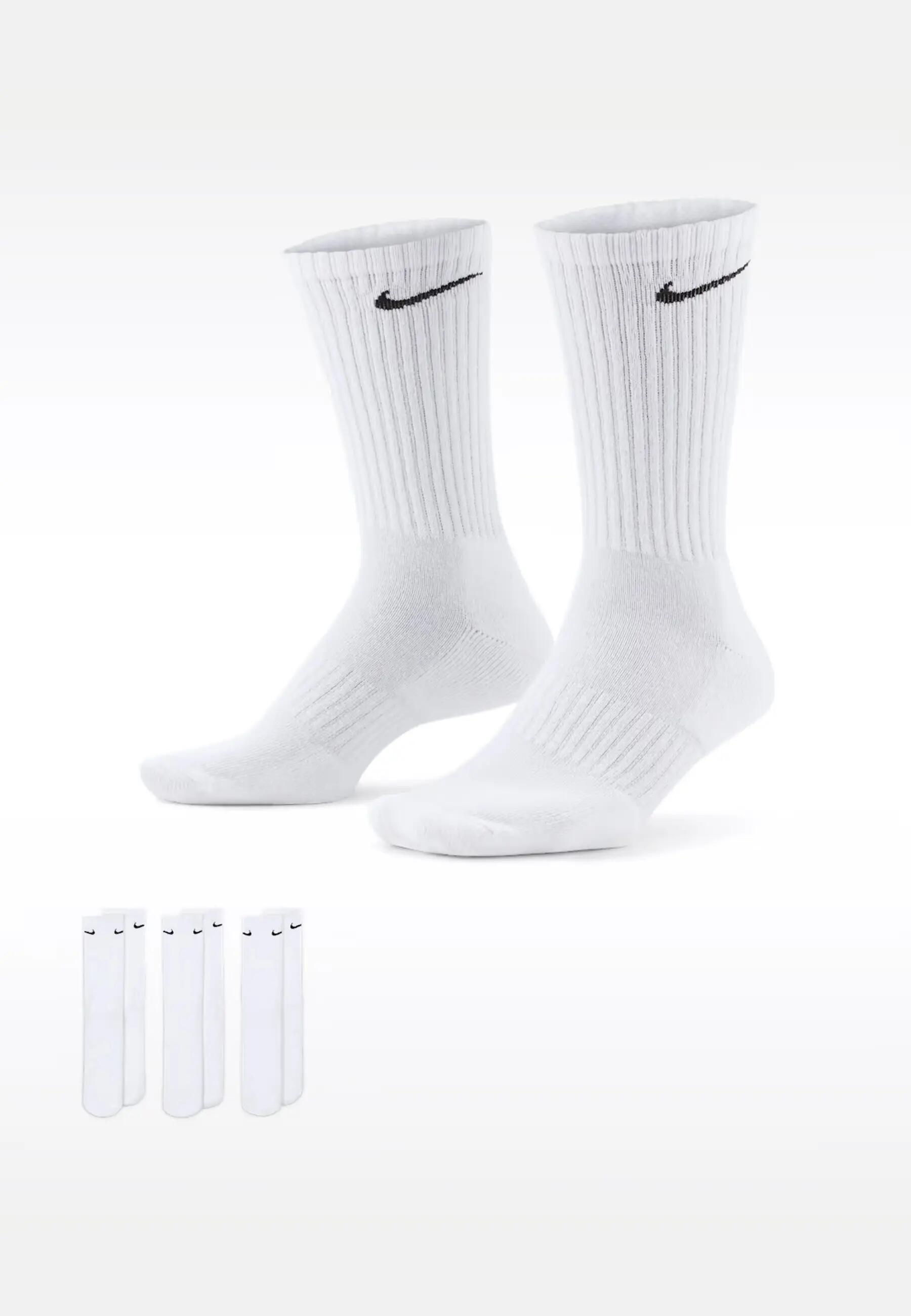 Unisex Adult Everyday Cushioned Crew Socks (Pack of 3) (White) 8/8
