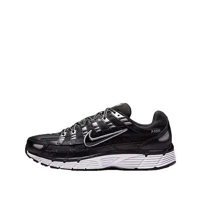 Nike p-6000 schoenen zwart wit metallic zilver