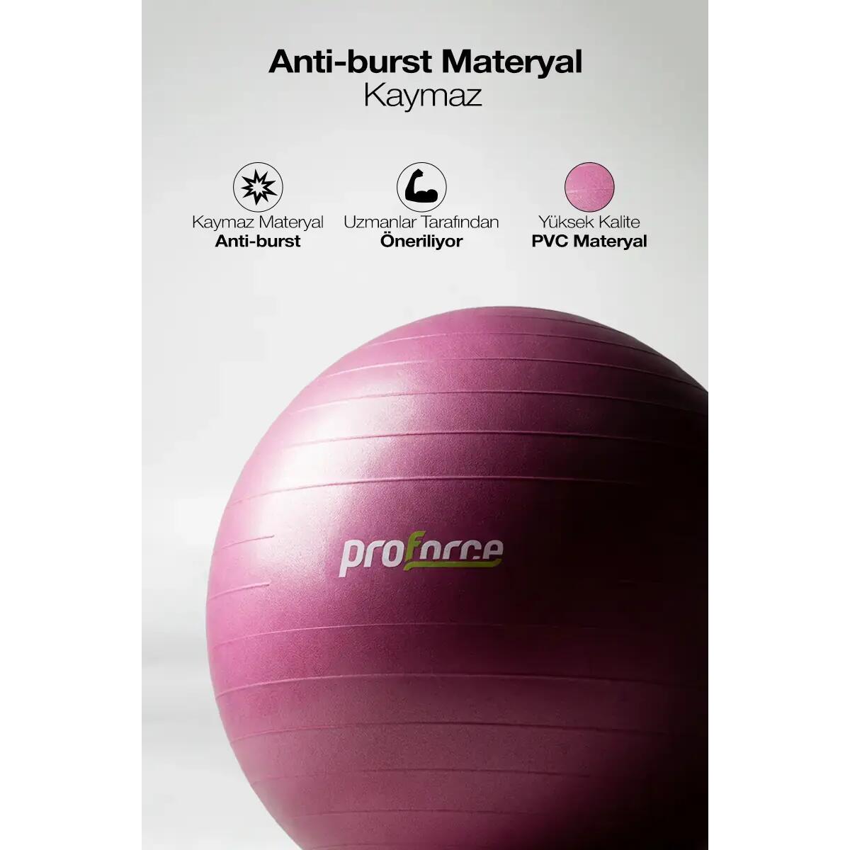 PİLATES TOPU 55 CM PEMBE