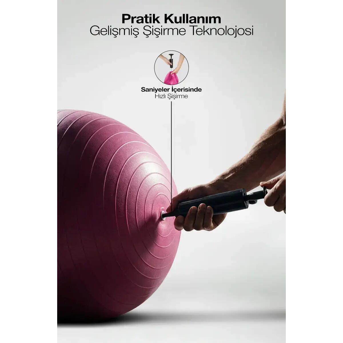 PİLATES TOPU 55 CM PEMBE