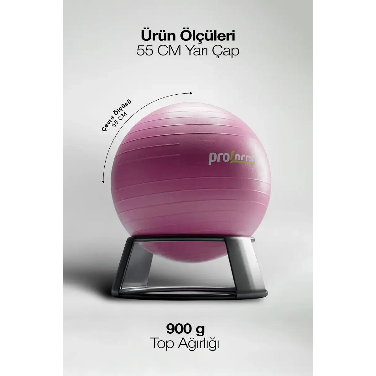PİLATES TOPU 55 CM PEMBE