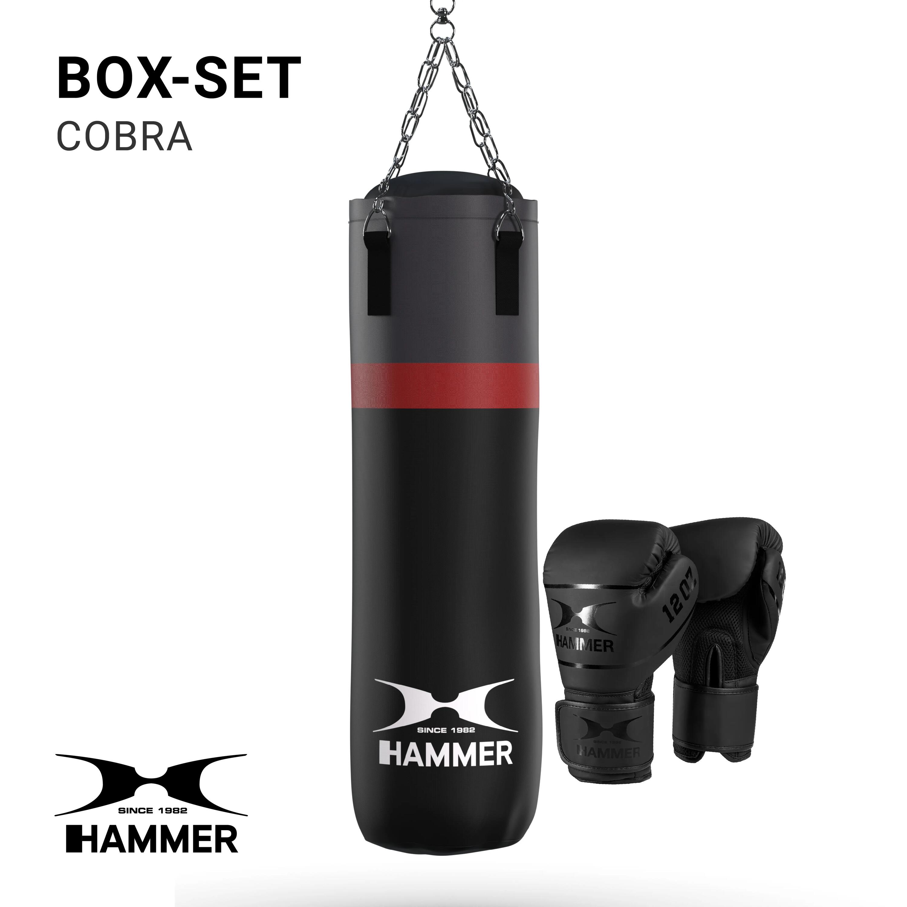 Set de boxeo Cobra 100cm + guantes - Negro - Duradero - Todas las edades- unisex 2/7