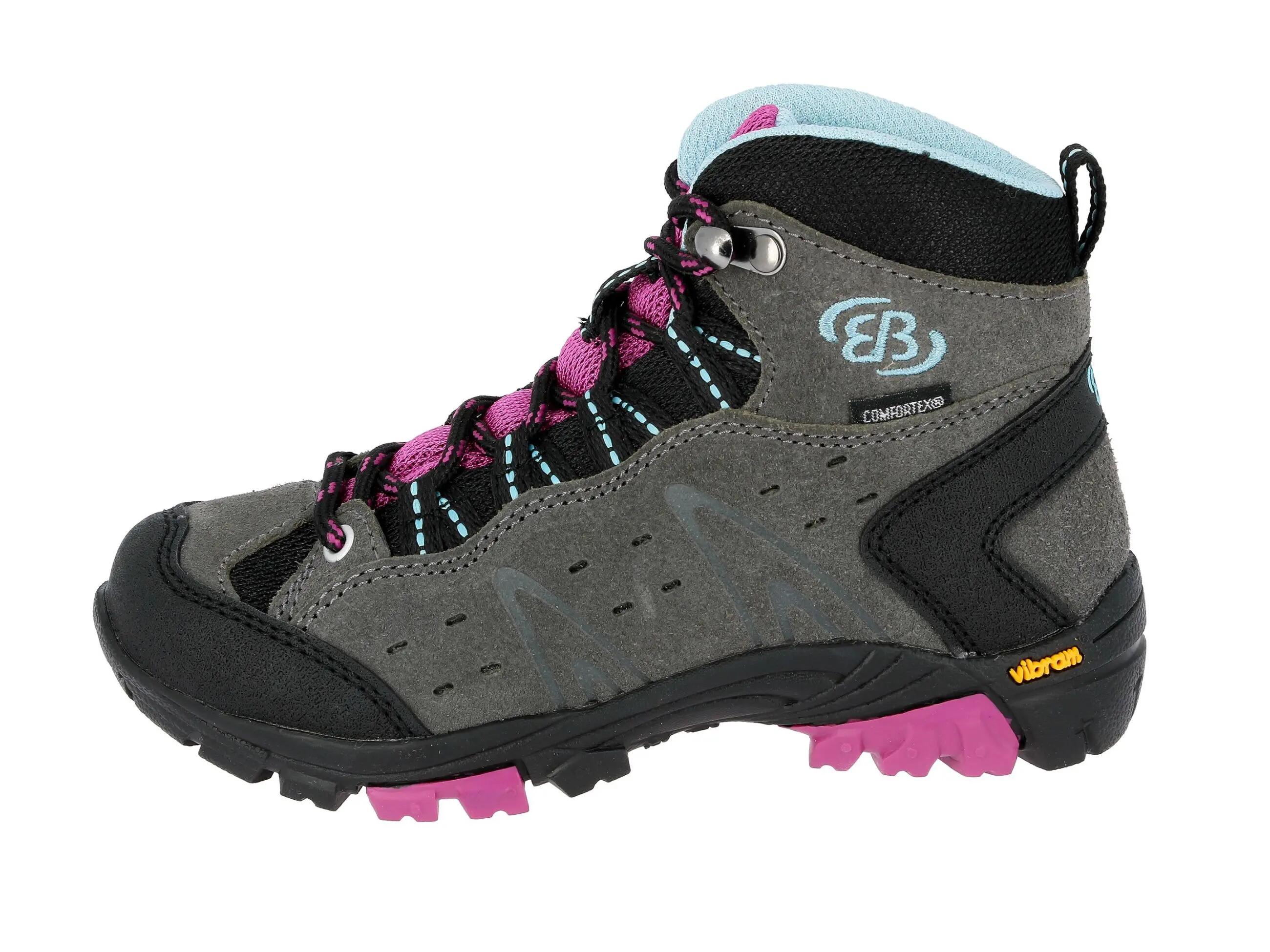Chaussure randonnée Brütting Mount Bona High Kids cuir velours gris 2/6