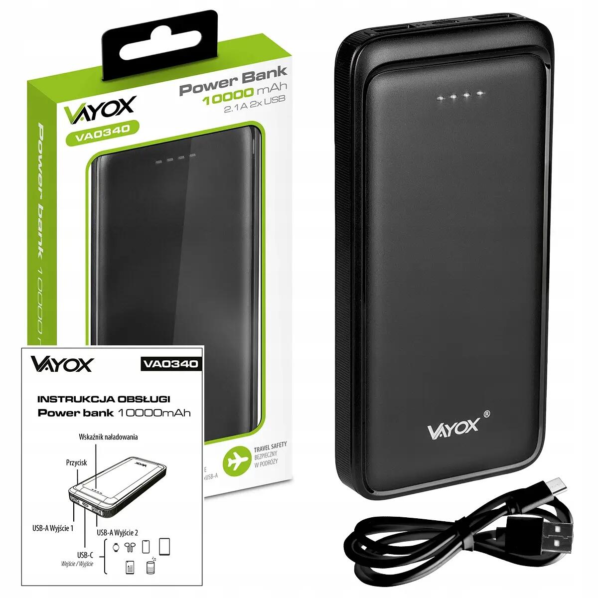 Powerbank Vayox VA0340 10000mAh 2xUSB USB-C 15/15