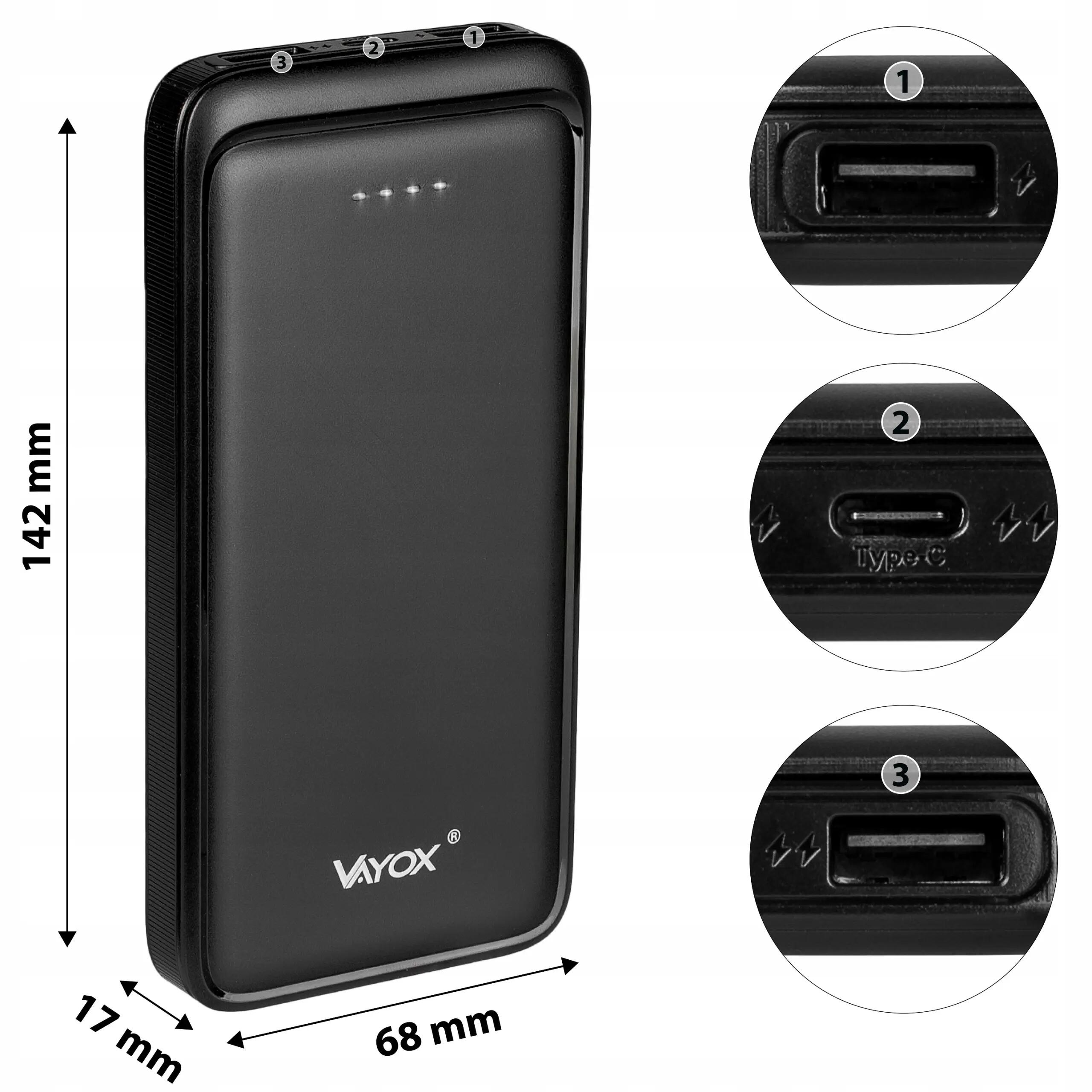 Powerbank Vayox VA0340 10000mAh 2xUSB USB-C 14/15