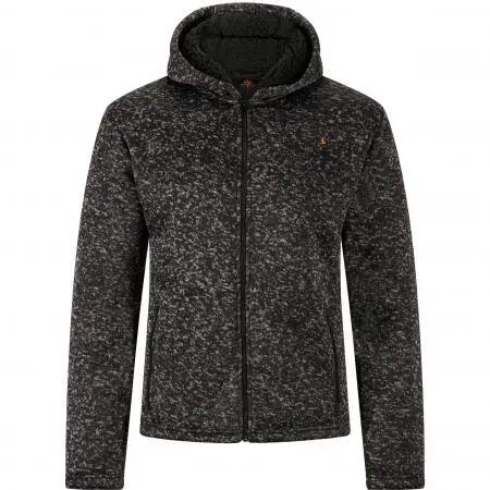 Herren - Strickfleece-Jacke - Kapuze, Teddy - Spirit - Schwarz 1/5