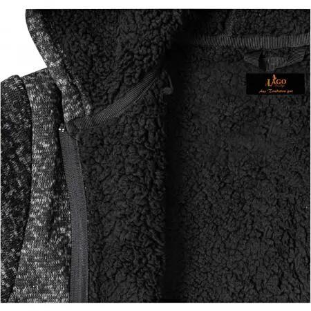 Herren - Strickfleece-Jacke - Kapuze, Teddy - Spirit - Schwarz 5/5