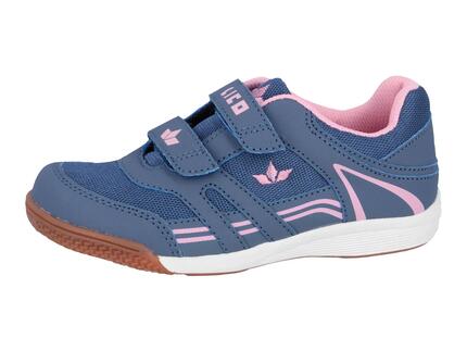 Chaussure LICO Active Indoor V filles nylon gris velcro semelle amovible