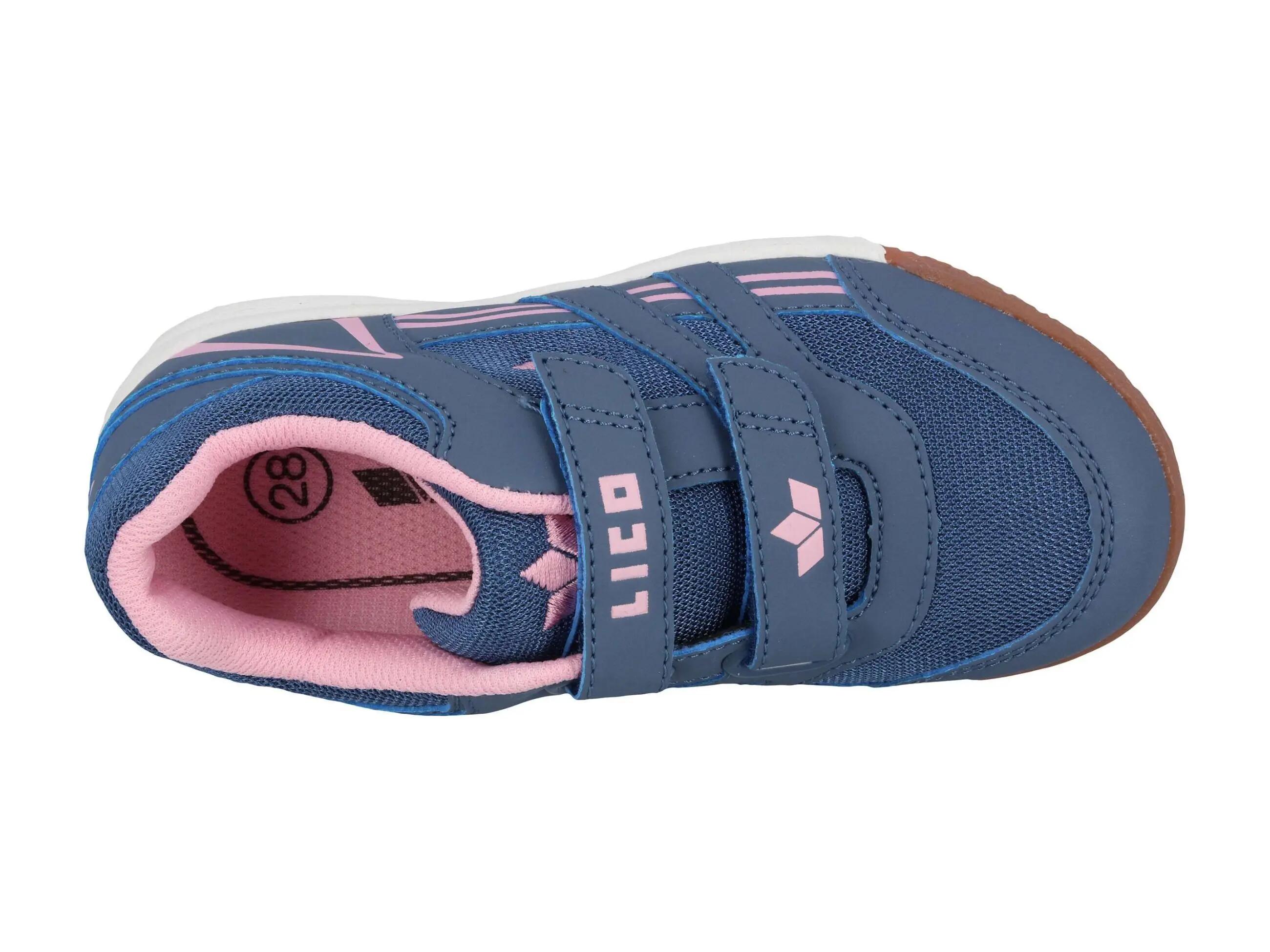 Chaussure LICO Active Indoor V filles nylon gris velcro semelle amovible 5/6
