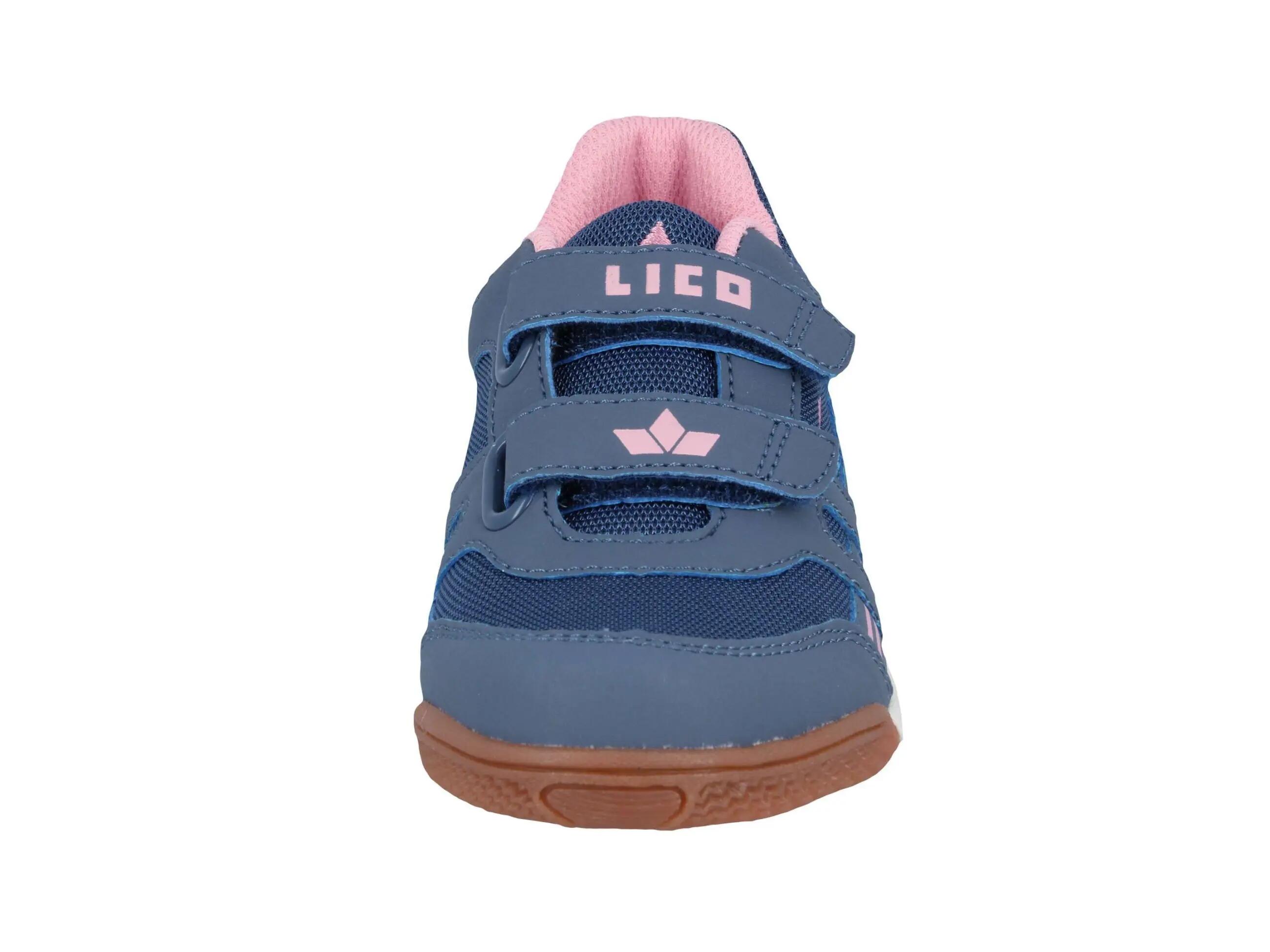 Chaussure LICO Active Indoor V filles nylon gris velcro semelle amovible 3/6