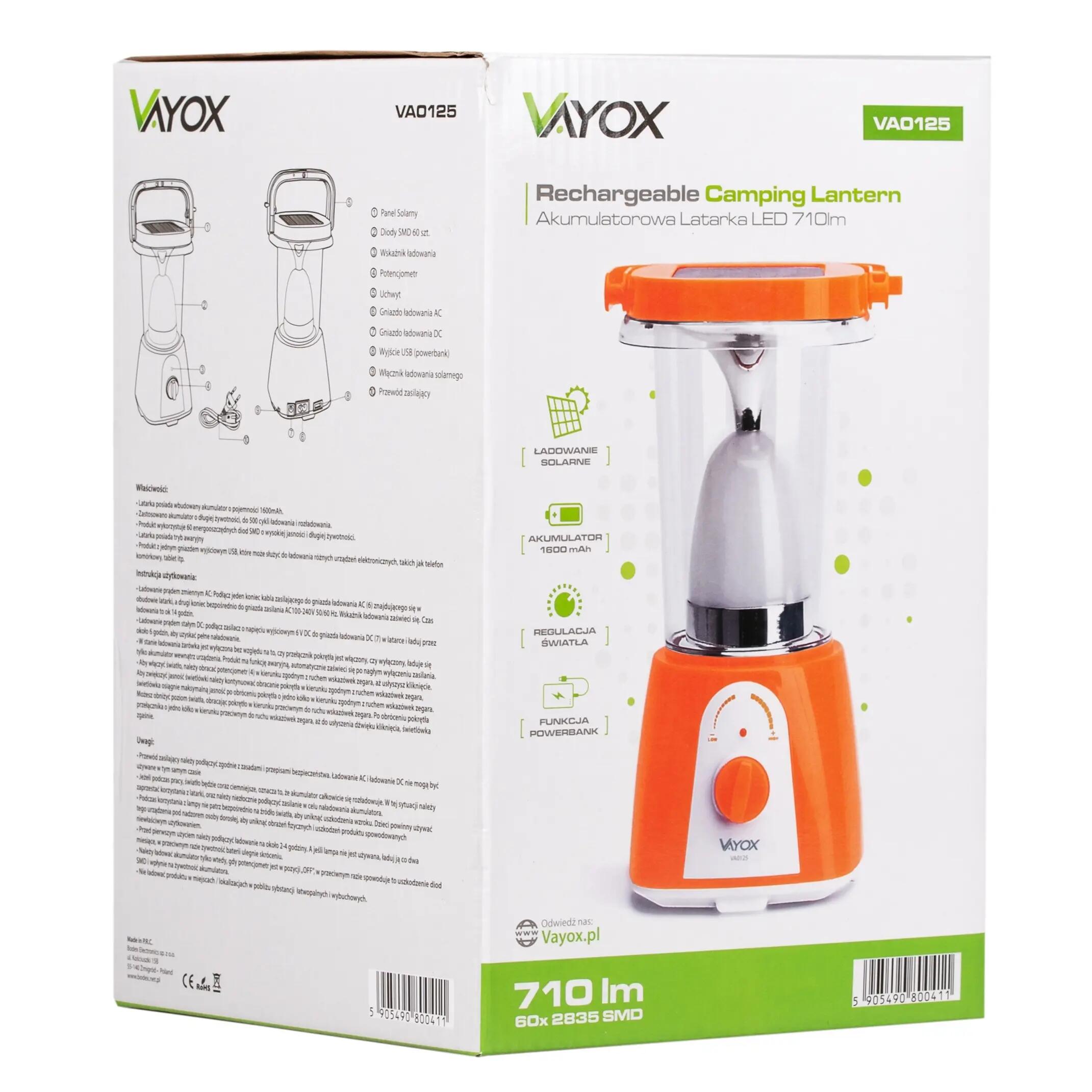 Lanterna de camping VA0125 cu powerbank solar 15/15