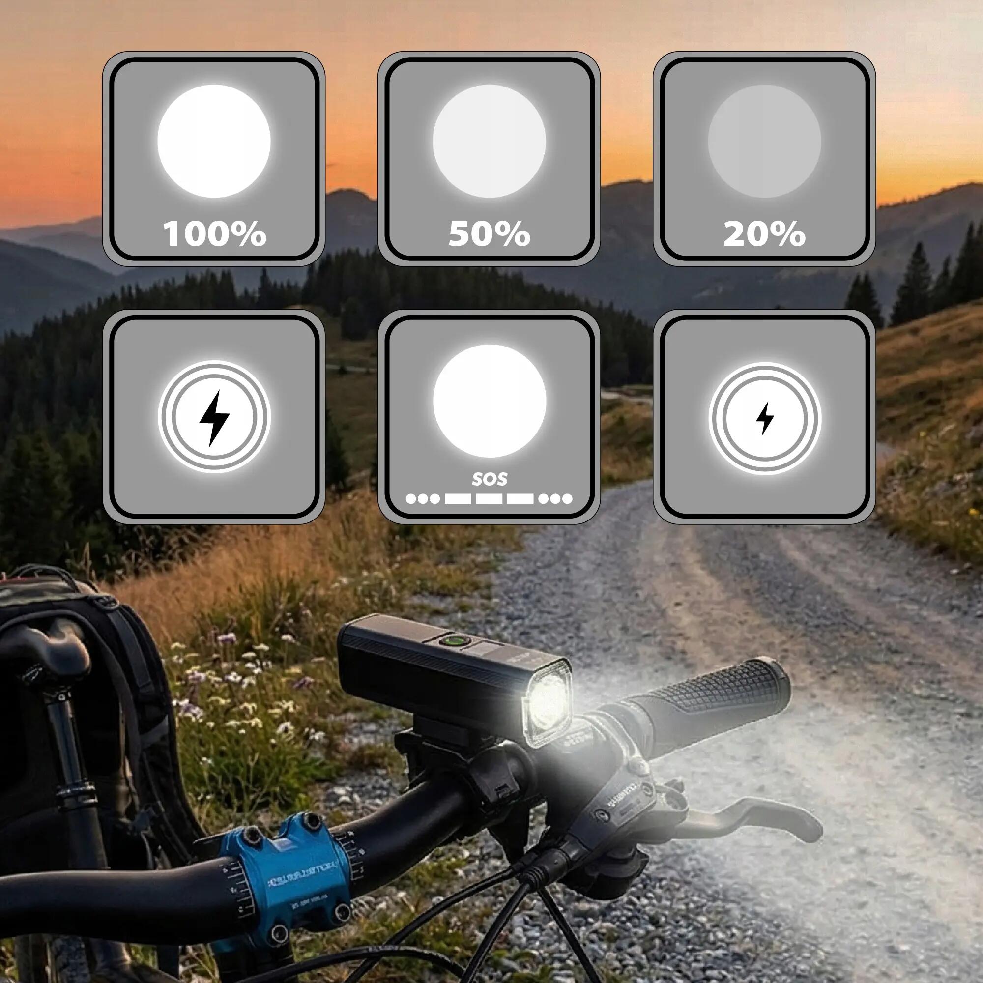 Kerékpár első lámpa Vayox VA0071 1300lm újratölthető LCD power bank 9/16