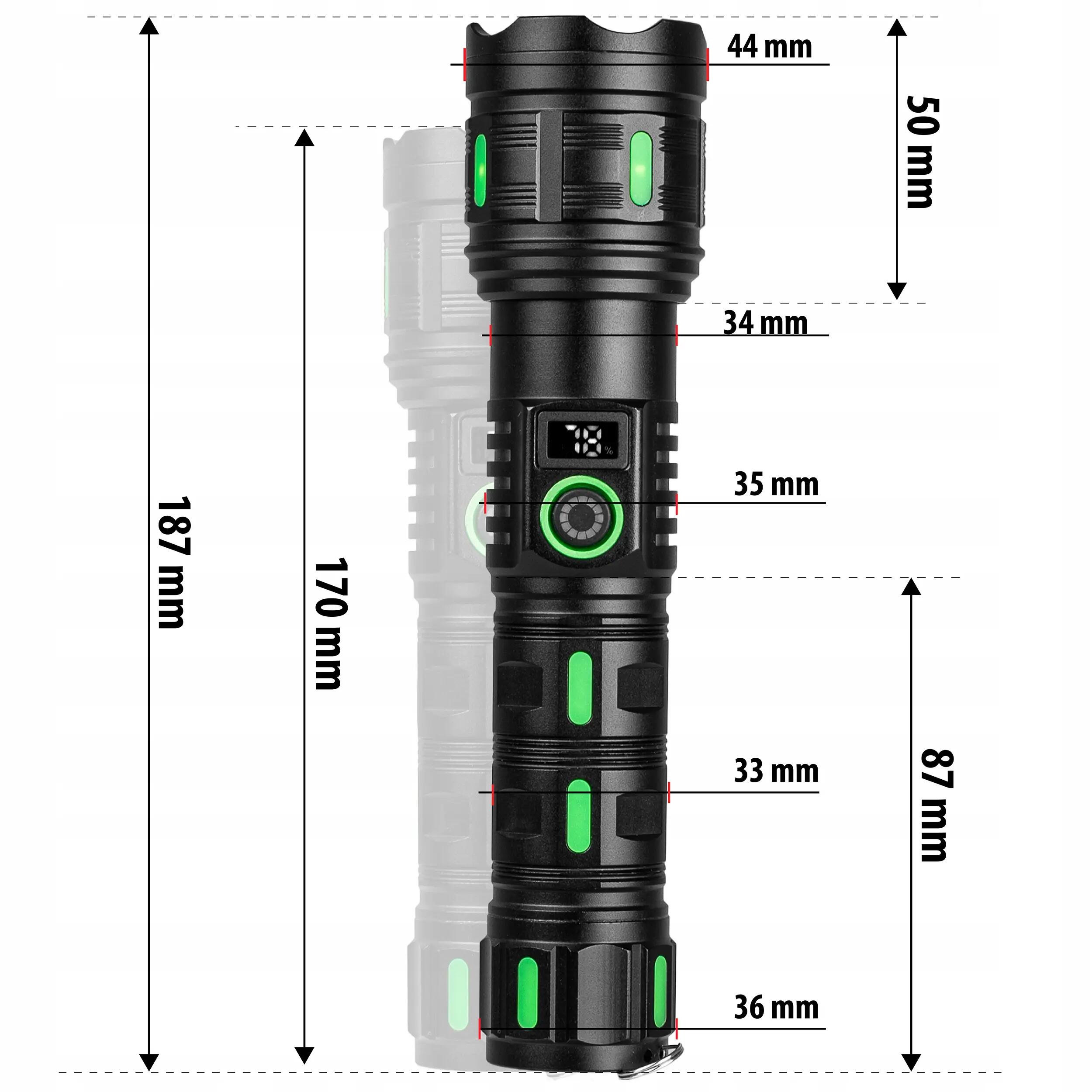 Akkumulátoros zseblámpa Vayox VA0365 USB-C ZOOM powerbank 1200lm 14/16