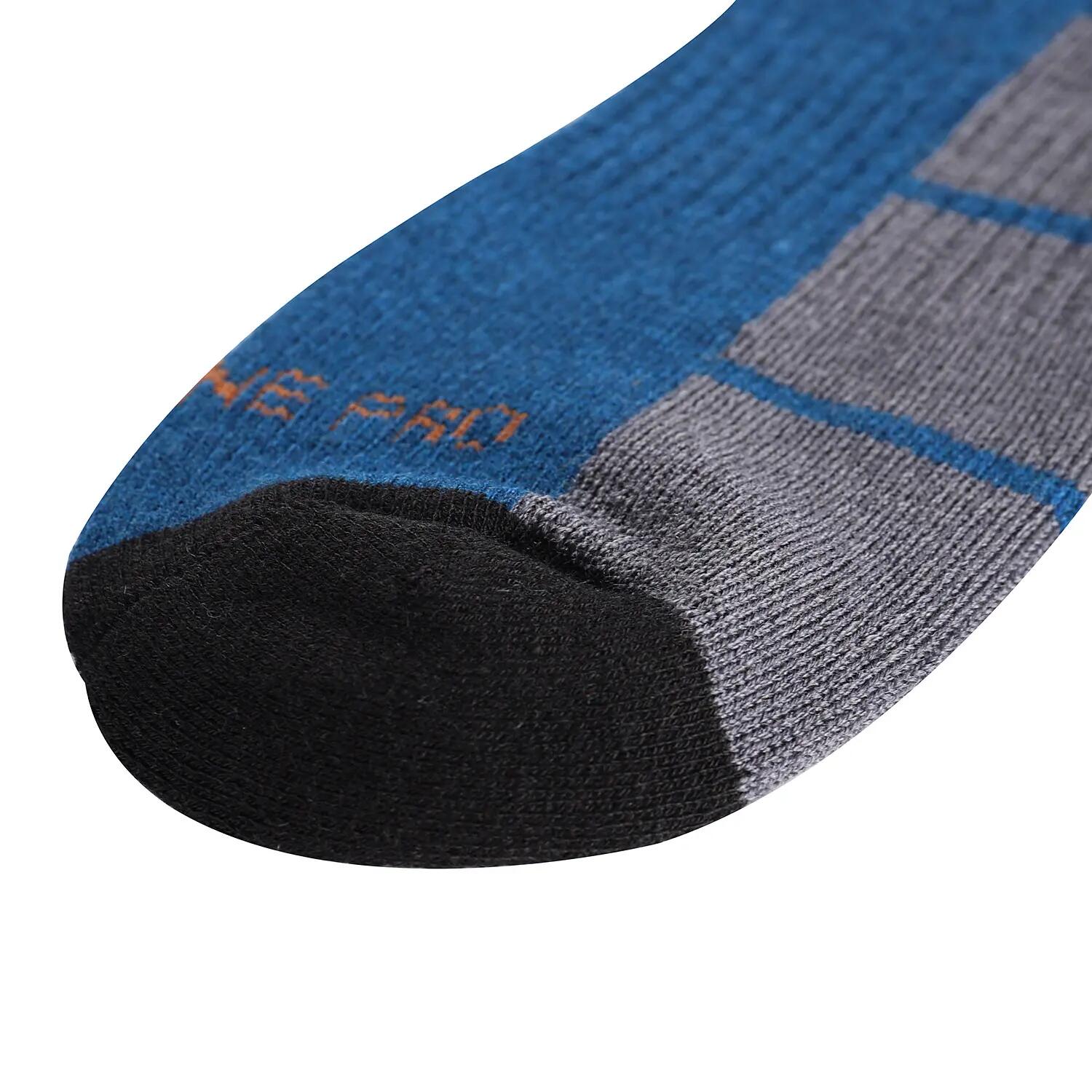 Calcetines altos de lana merina MEDE unisex ALPINE PRO Azul petróleo 2/3