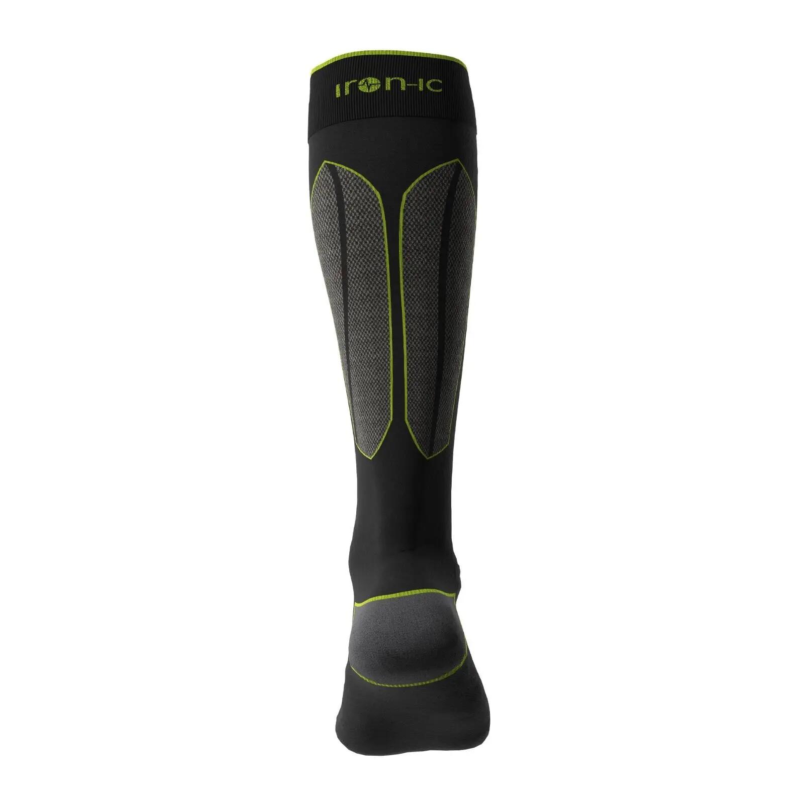 Chaussettes de ski adulte laine mérinos grand froid -25°C à 5°C Flame 3/4