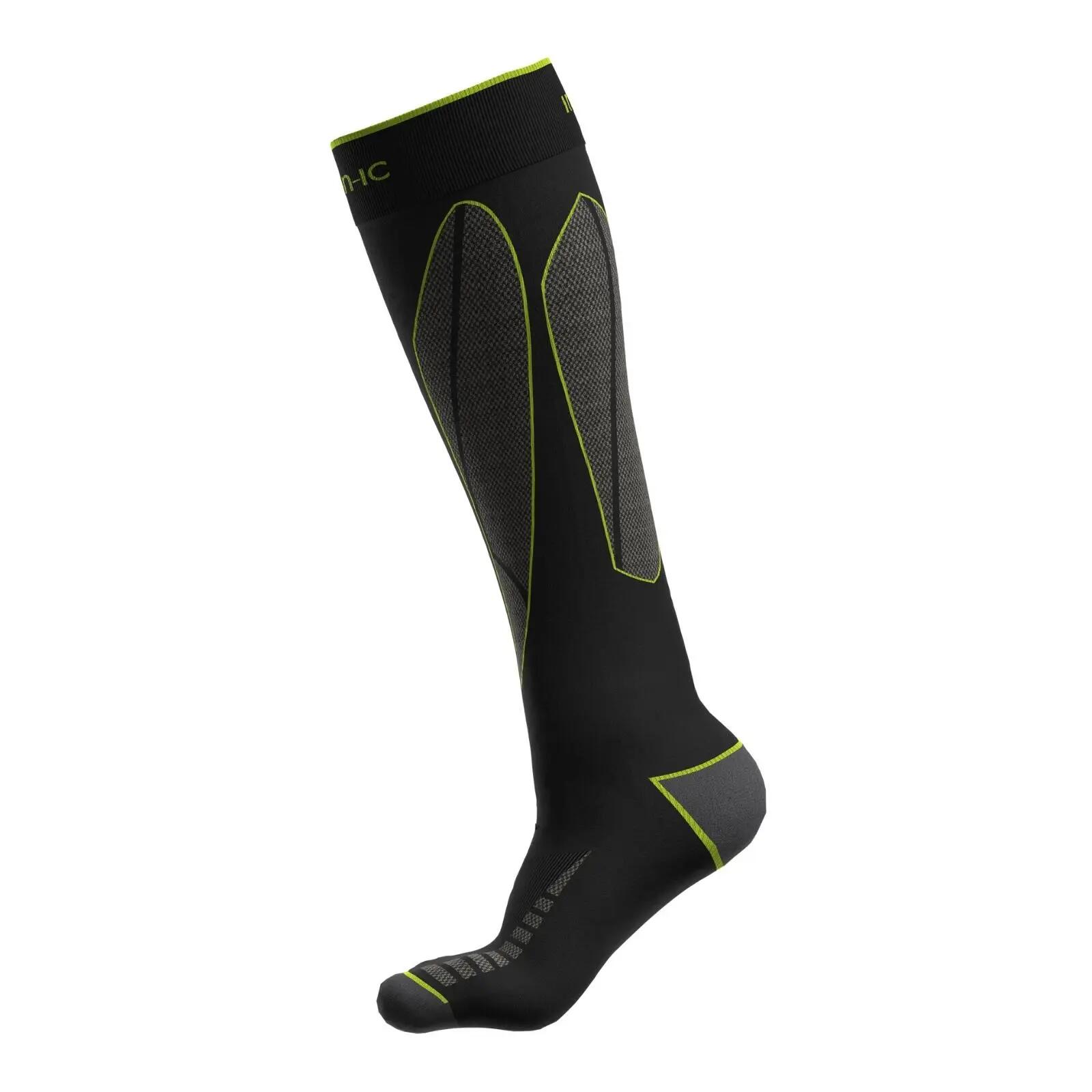 Chaussettes de ski adulte laine mérinos grand froid -25°C à 5°C Flame 2/4