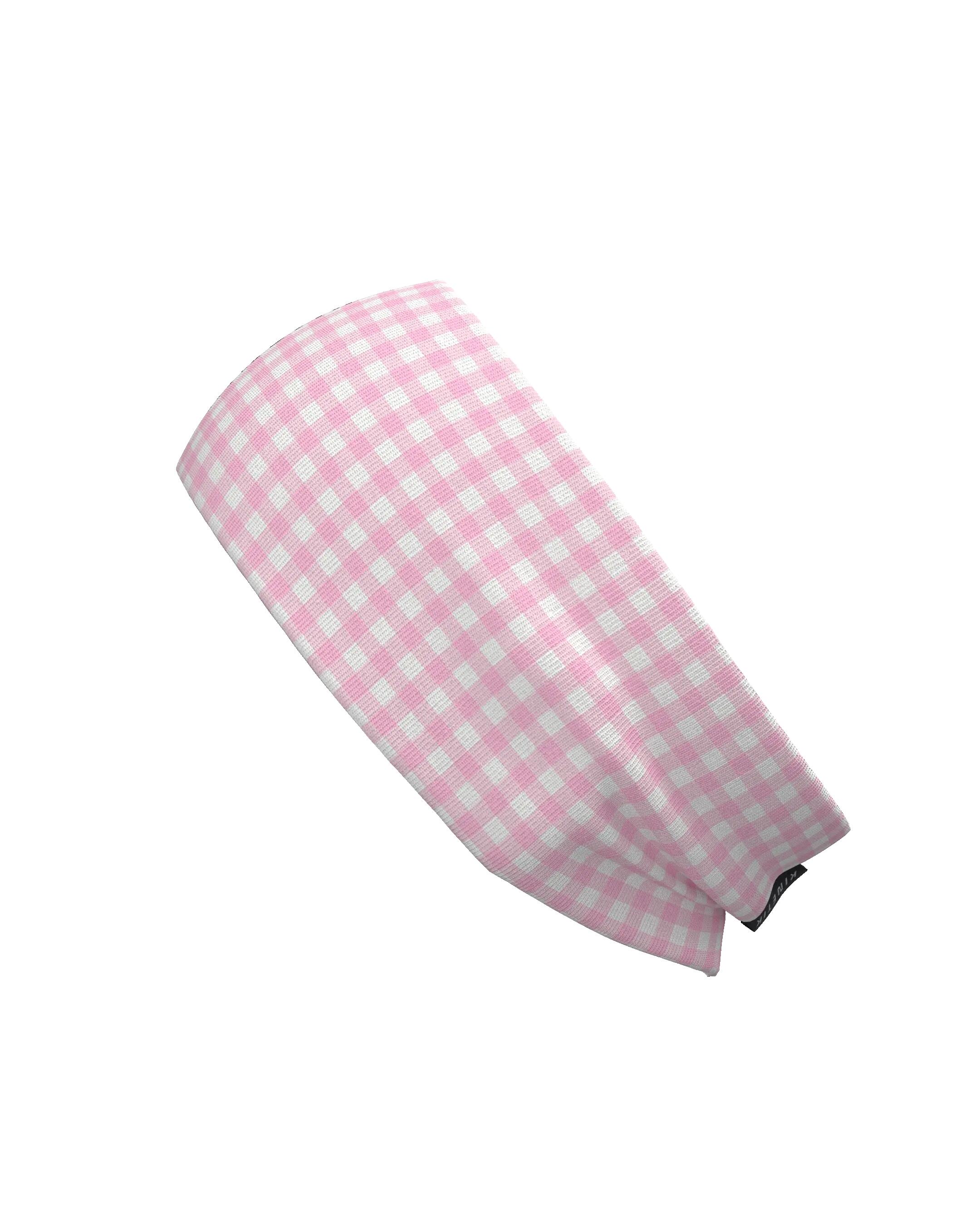 BANDEAU DE TRAIL RUNNING - HEADBAND VICHY PINK 3/6