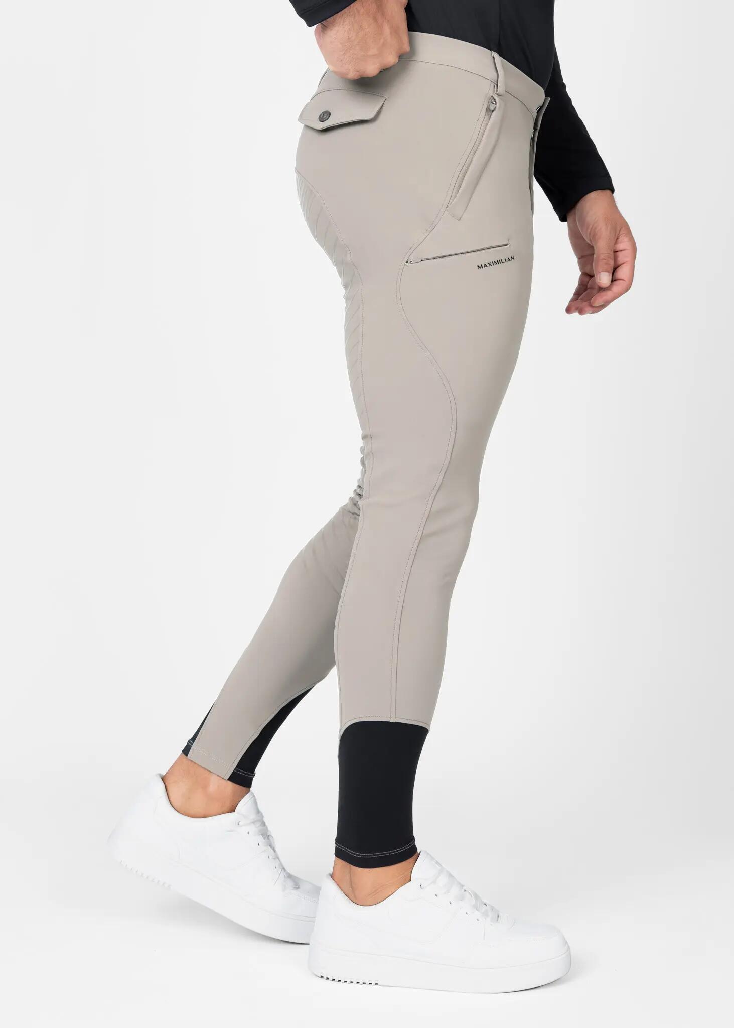 Pantalón Hombre Equitación Maximilian Vector Full Grip Topo Suave 4/8