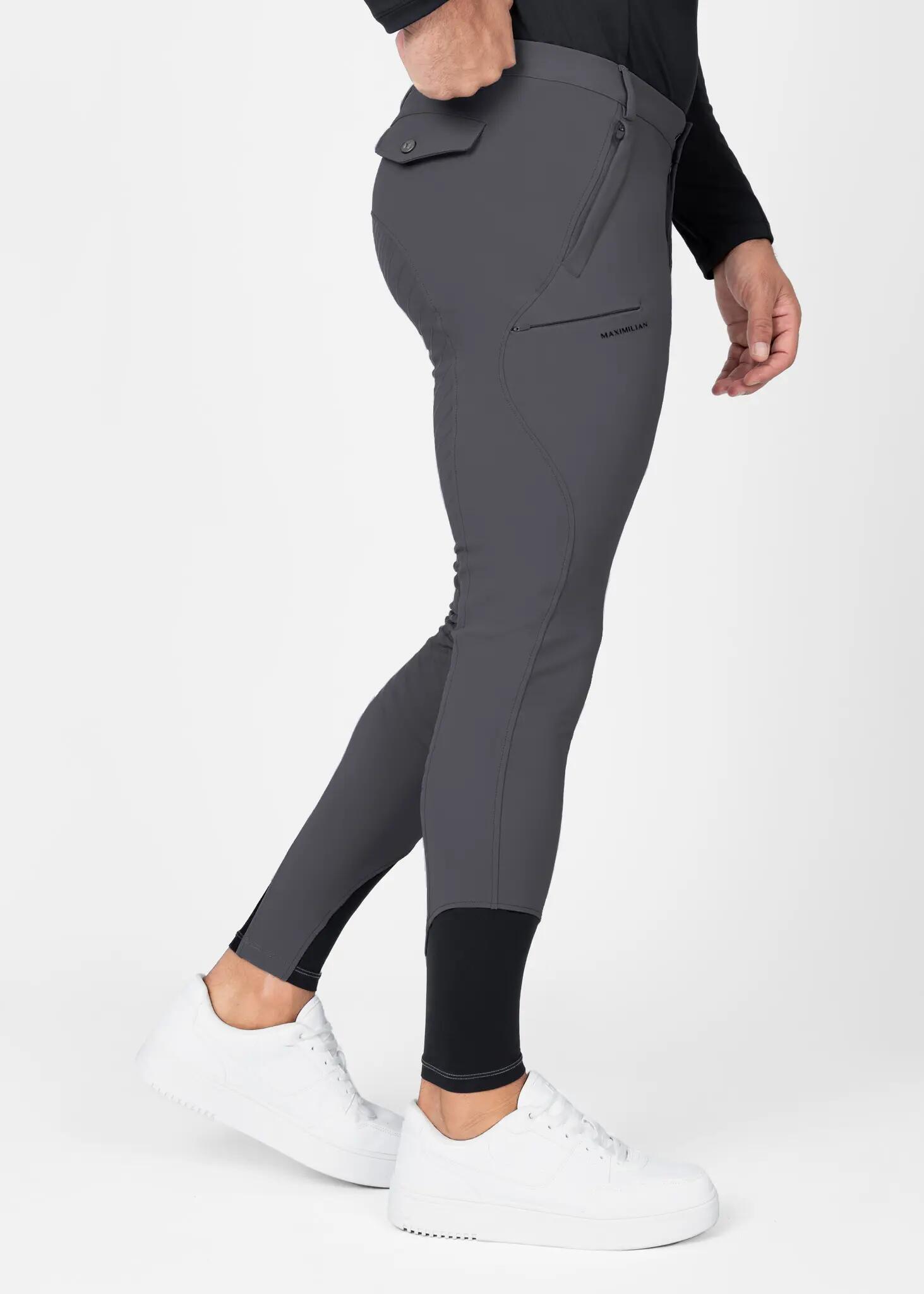 Pantalón Hombre Equitación Maximilian Vector Full Grip Grafito 4/8