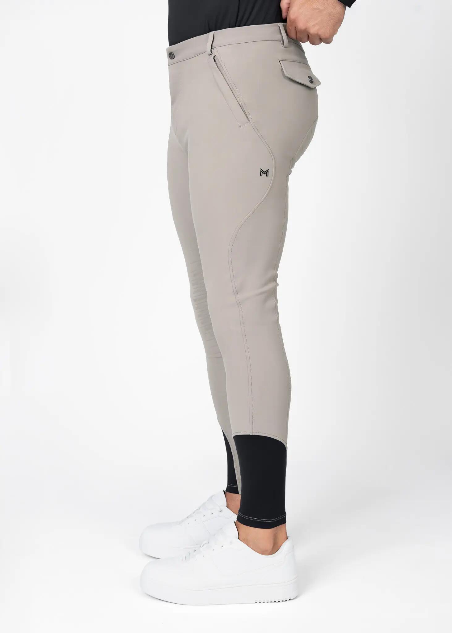 Pantalón Hombre Equitación Maximilian Vector Full Grip Topo Suave 2/8