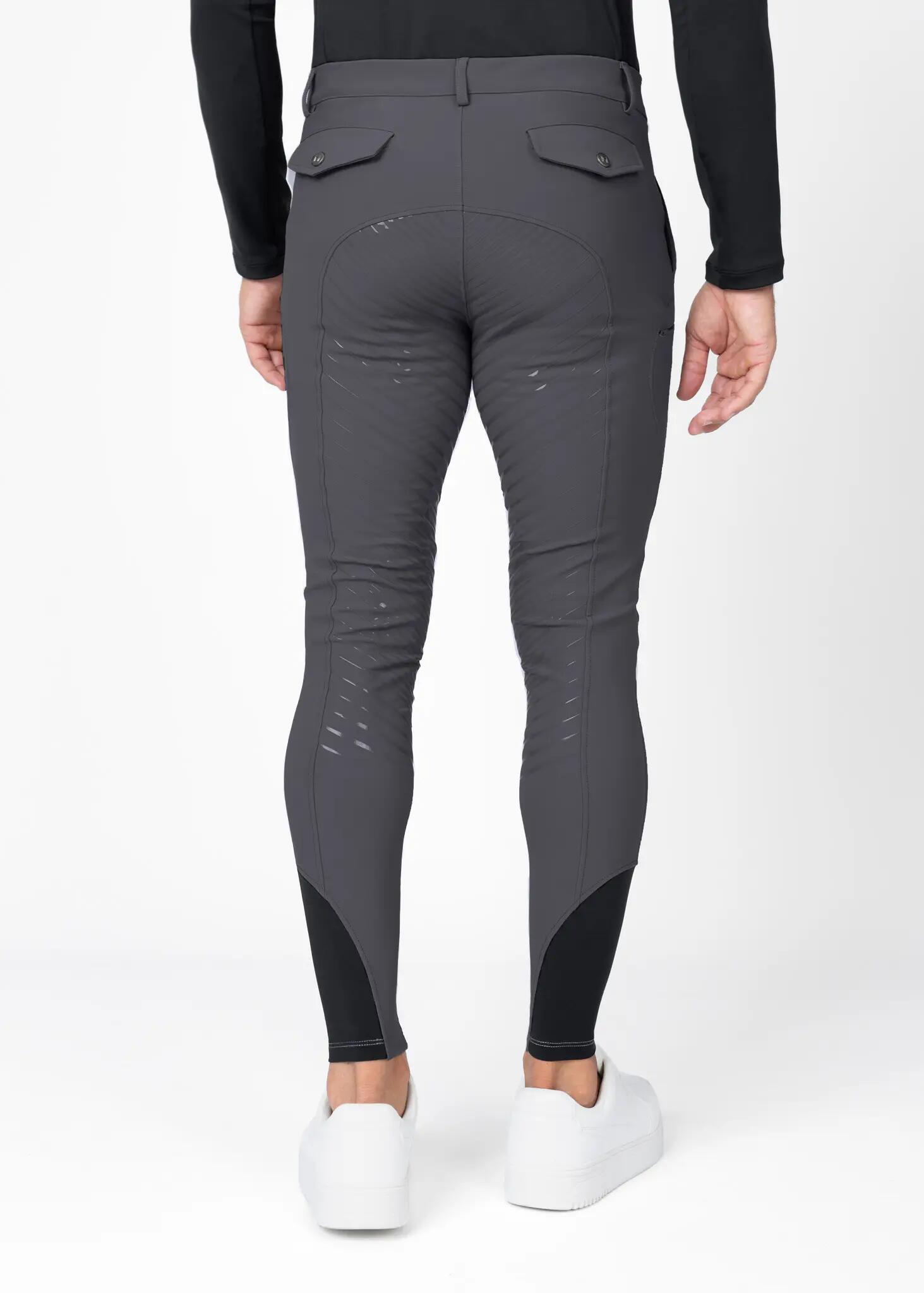 Pantalón Hombre Equitación Maximilian Vector Full Grip Grafito 3/8