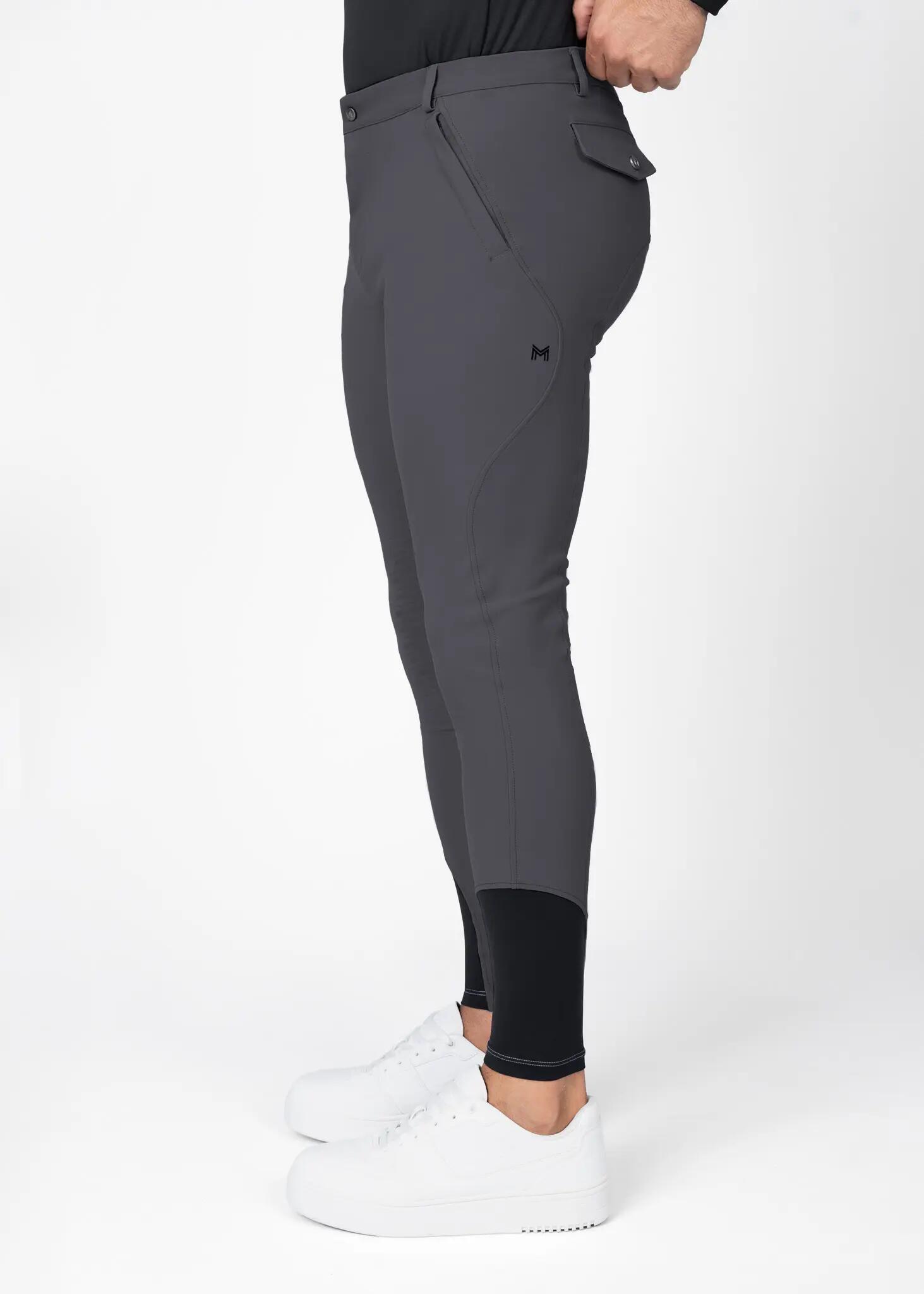 Pantalón Hombre Equitación Maximilian Vector Full Grip Grafito 2/8