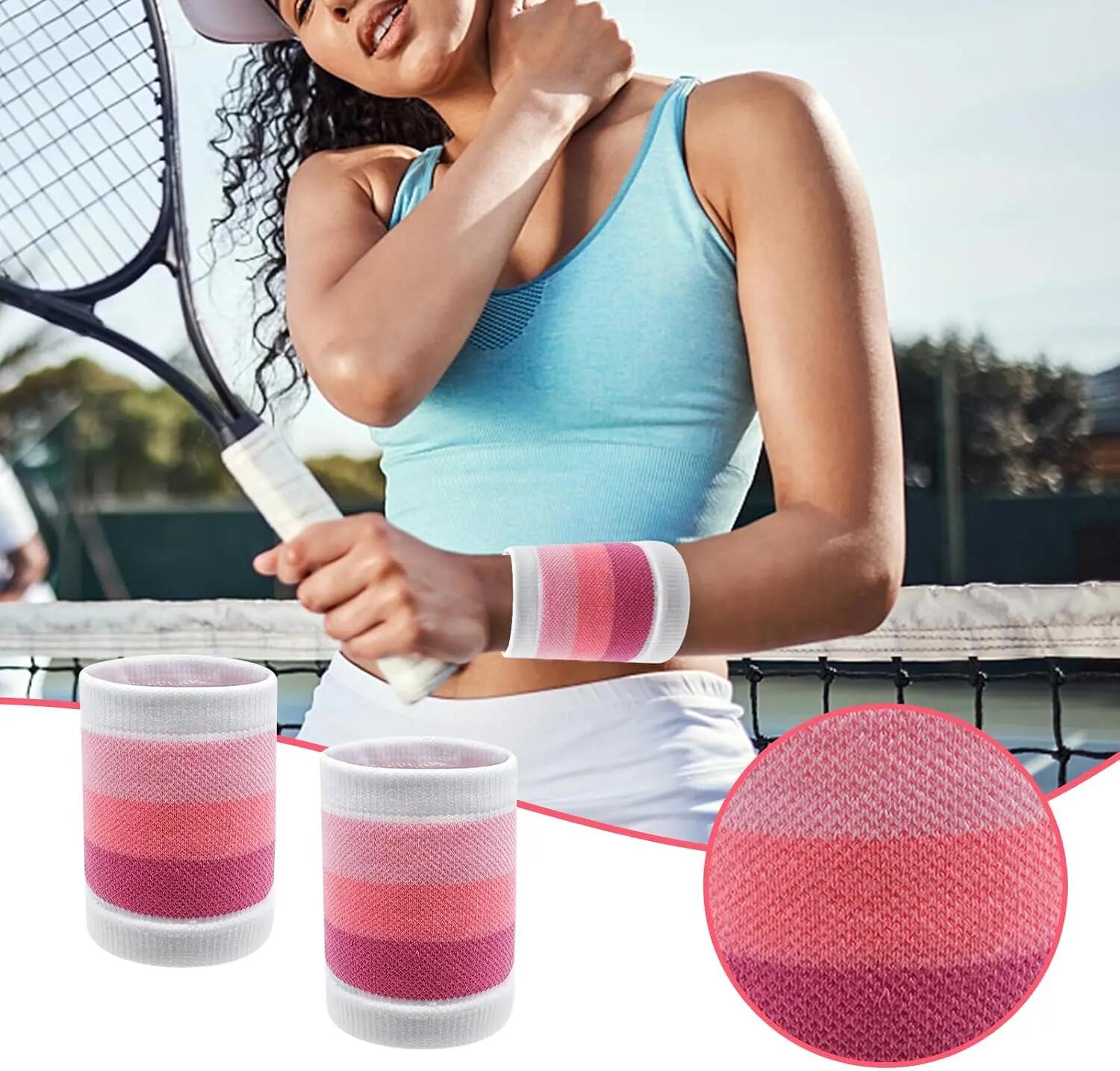 2 Pièces Bandeau Poignet, Serre-Poignets Bracelets Absorbants, Sport Bandeau 3/5