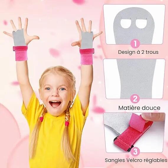 Gants de préhension pour enfants, entraînement croisé, gymnastique, poignées de 3/5
