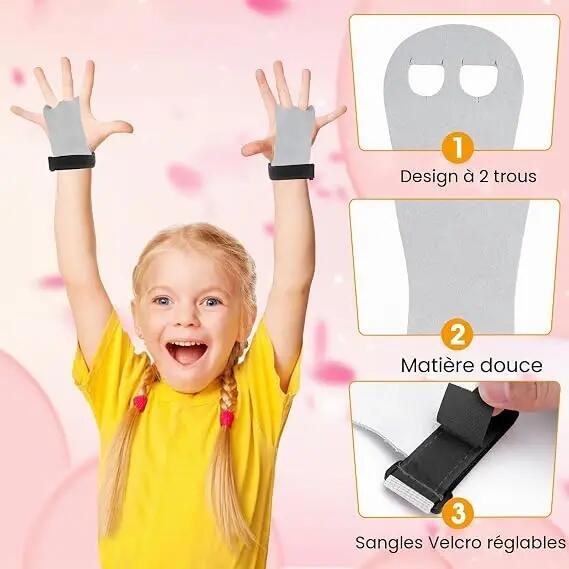 Gants de préhension pour enfants, entraînement croisé, gymnastique, poignées de 3/6