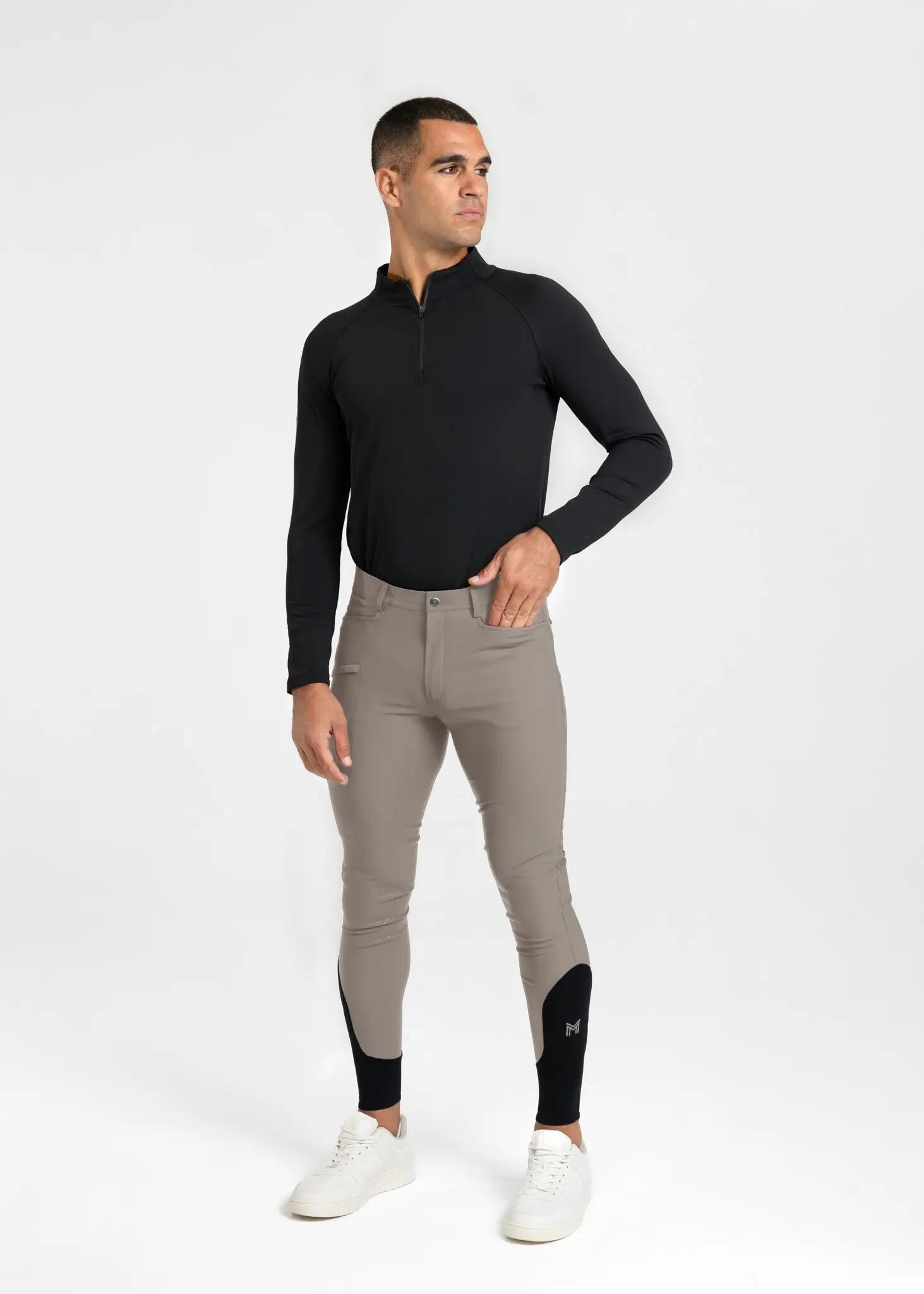 Pantalón Hombre Equitación Maximilian Motion Full Grip Topo 7/8