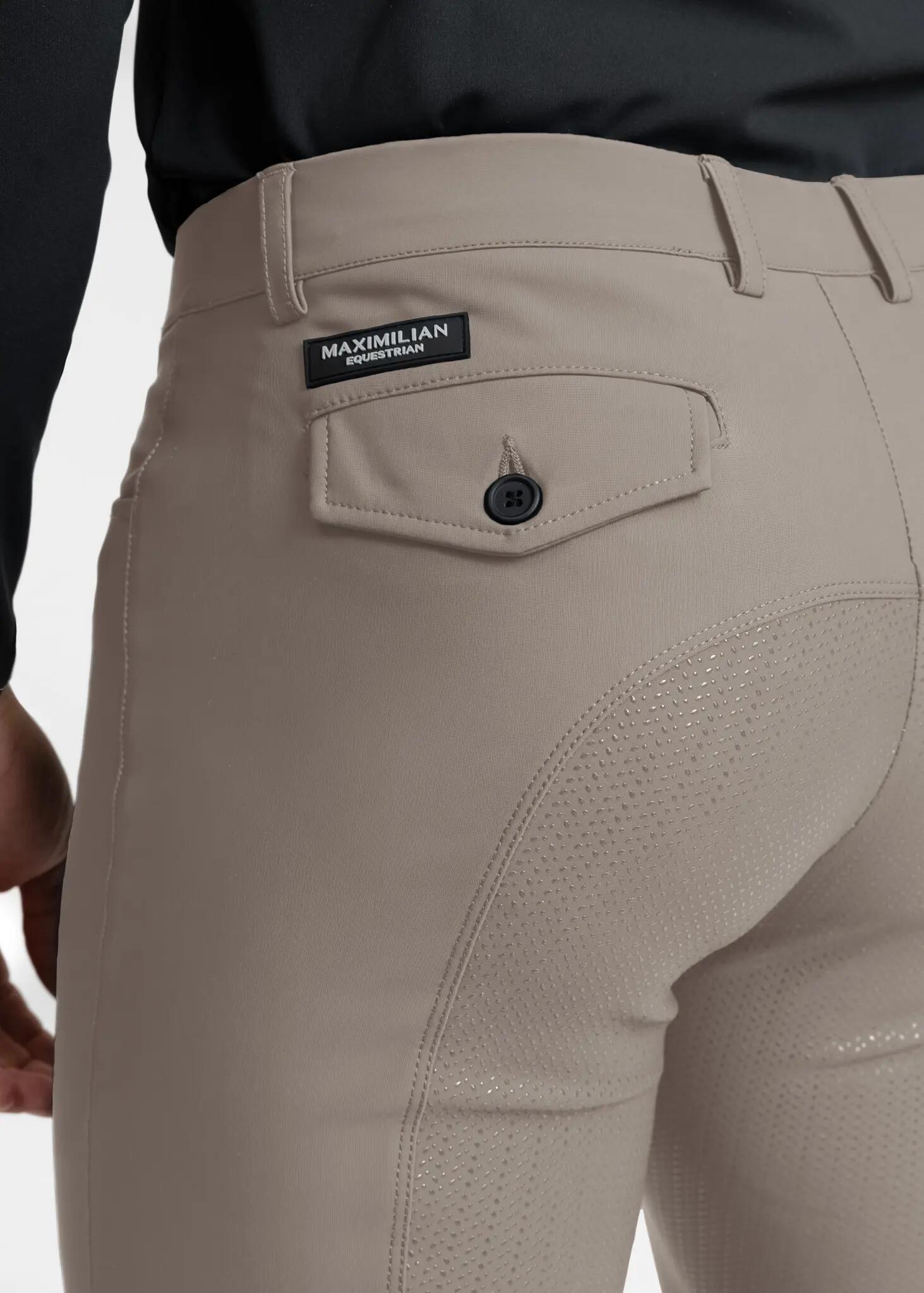 Pantalón Hombre Equitación Maximilian Motion Full Grip Topo 5/8