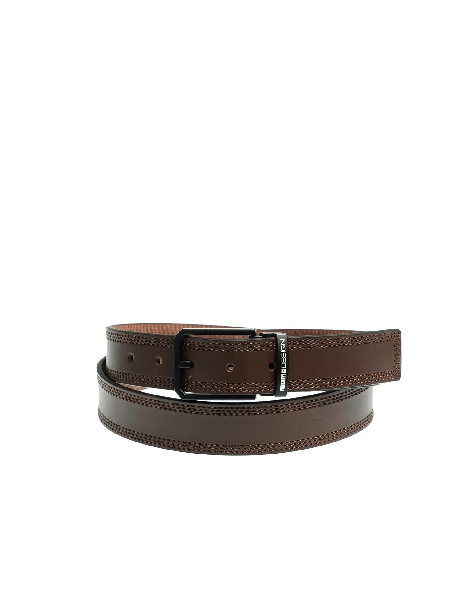 Centură bărbați piele naturală neagră cataramă Made in Italy Momo Design