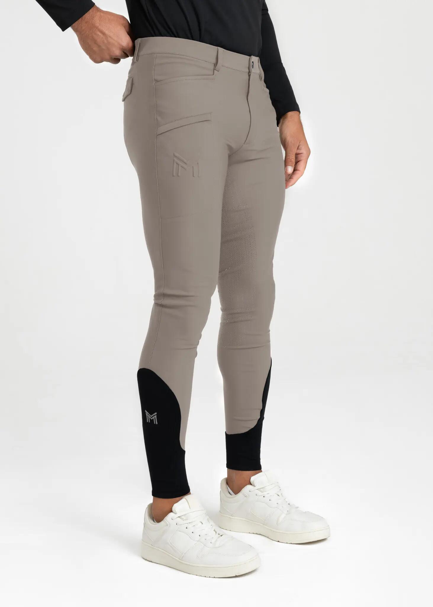 Pantalón Hombre Equitación Maximilian Motion Full Grip Topo 2/8