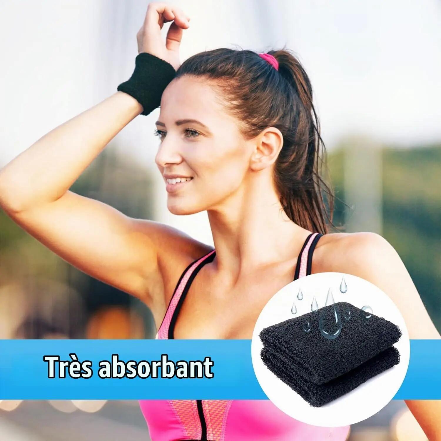 2 Pièces Bandeau Poignet, Sport Poignet, Sport Bandeau de Poignet en Coton Doux, 5/7