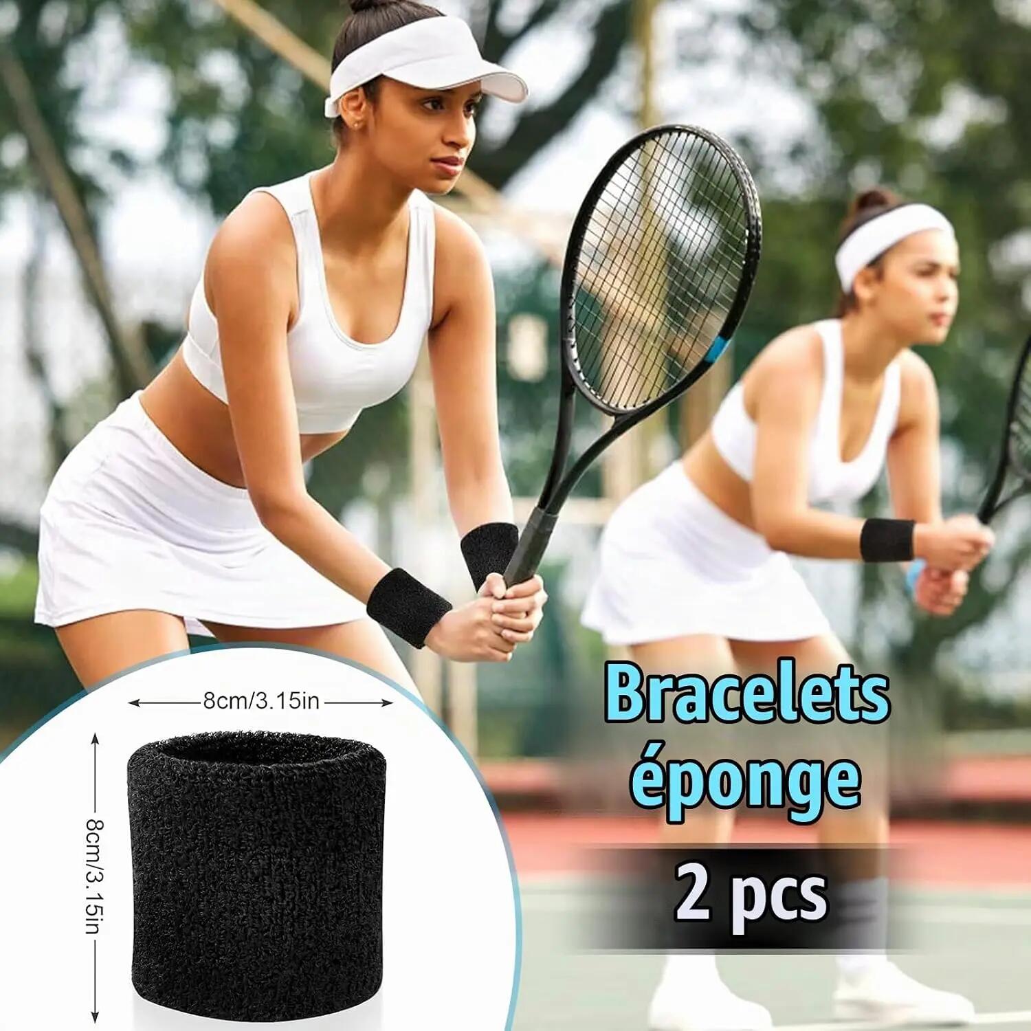 2 Pièces Bandeau Poignet, Sport Poignet, Sport Bandeau de Poignet en Coton Doux, 2/7