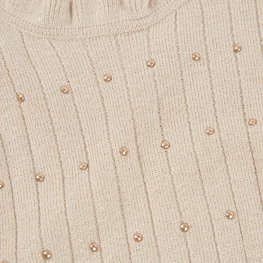 Jersey niña crudo con strass 3/4