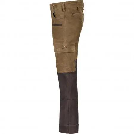 Herren - Jagd - Lederhose - robust, funktional, 8 Taschen - Arne - braun/oliv 4/5