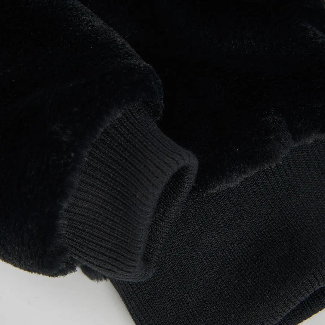 Chaqueta pelo niña negra con capucha 4/4