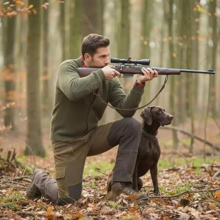 Herren - Jagd - Lederhose - robust, funktional, 8 Taschen - Arne - braun/oliv 2/5