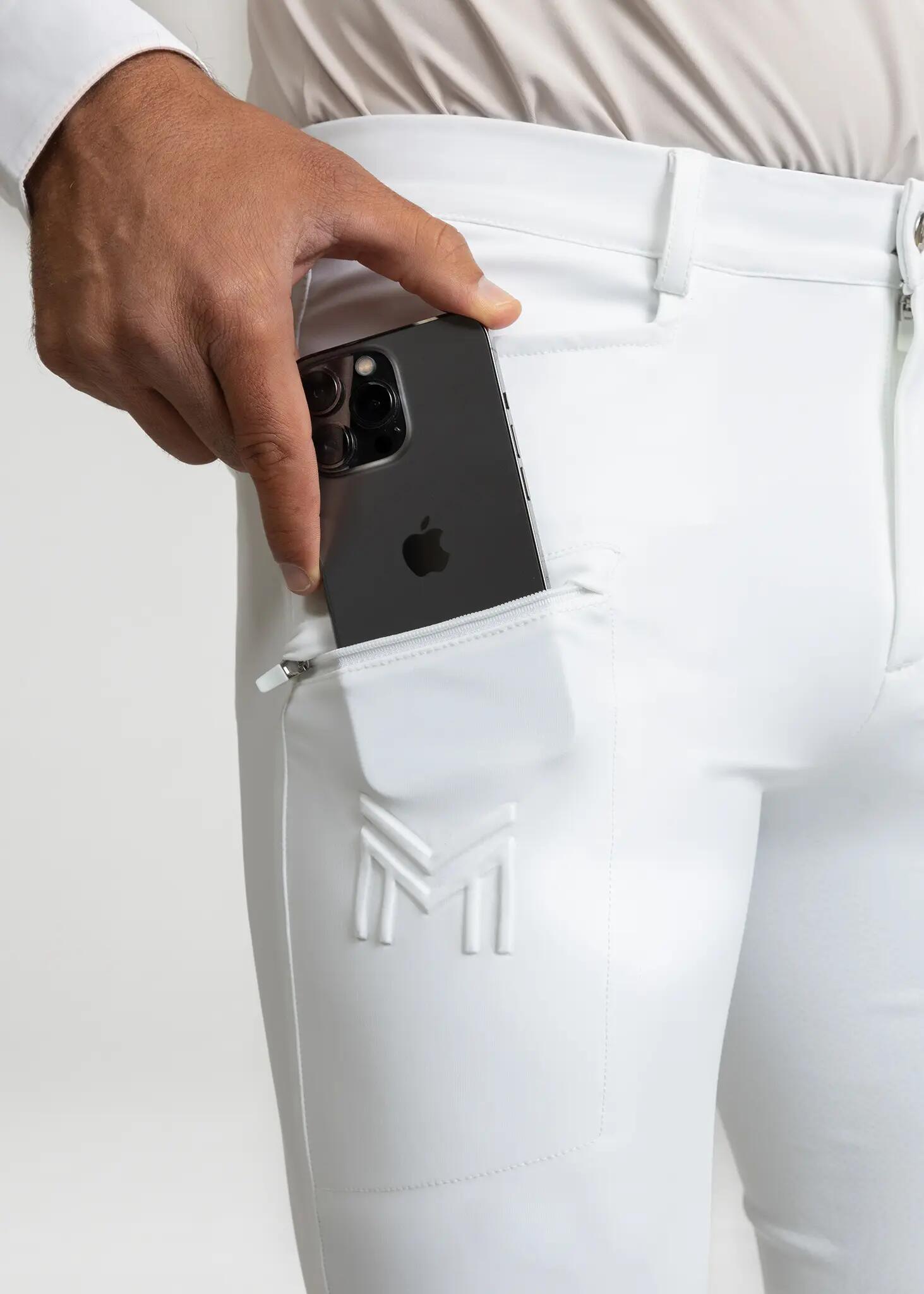 Pantalón Hombre Equitación Maximilian Motion Full Grip Blanco 6/8
