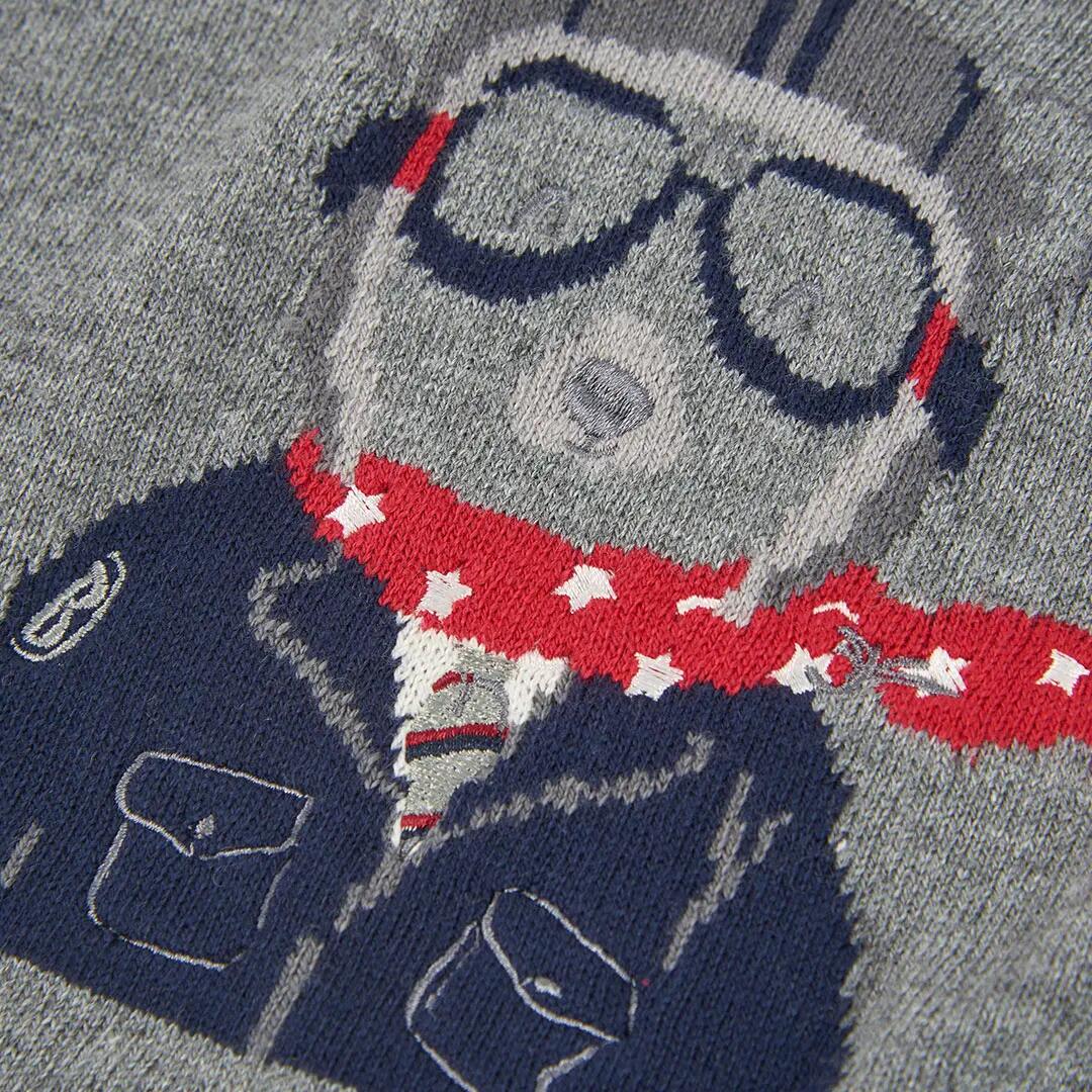 Jersey niño gris vigoré estampado de oso piloto 3/4