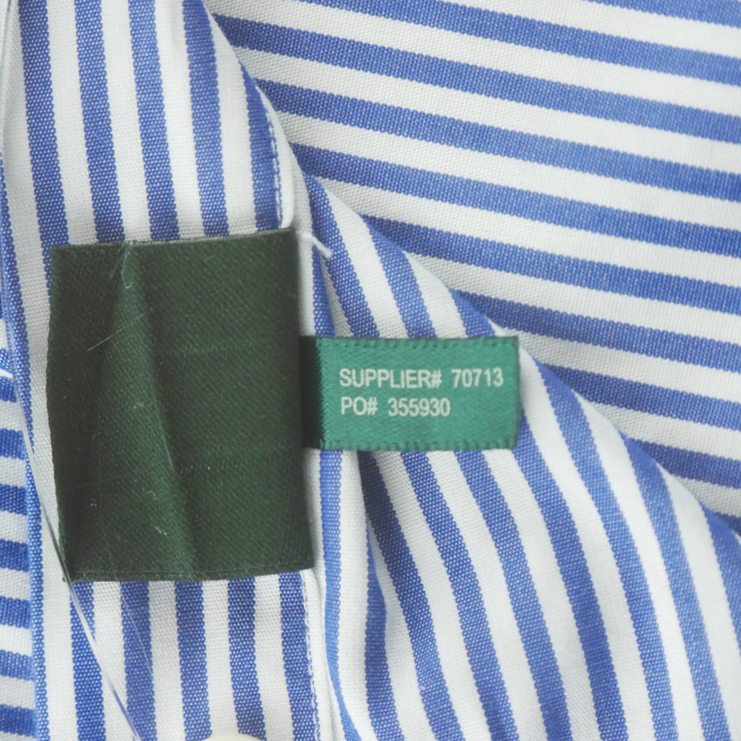 Tweedehands - Classiek damesblouse met blauwe strepen - Als nieuw 6/6